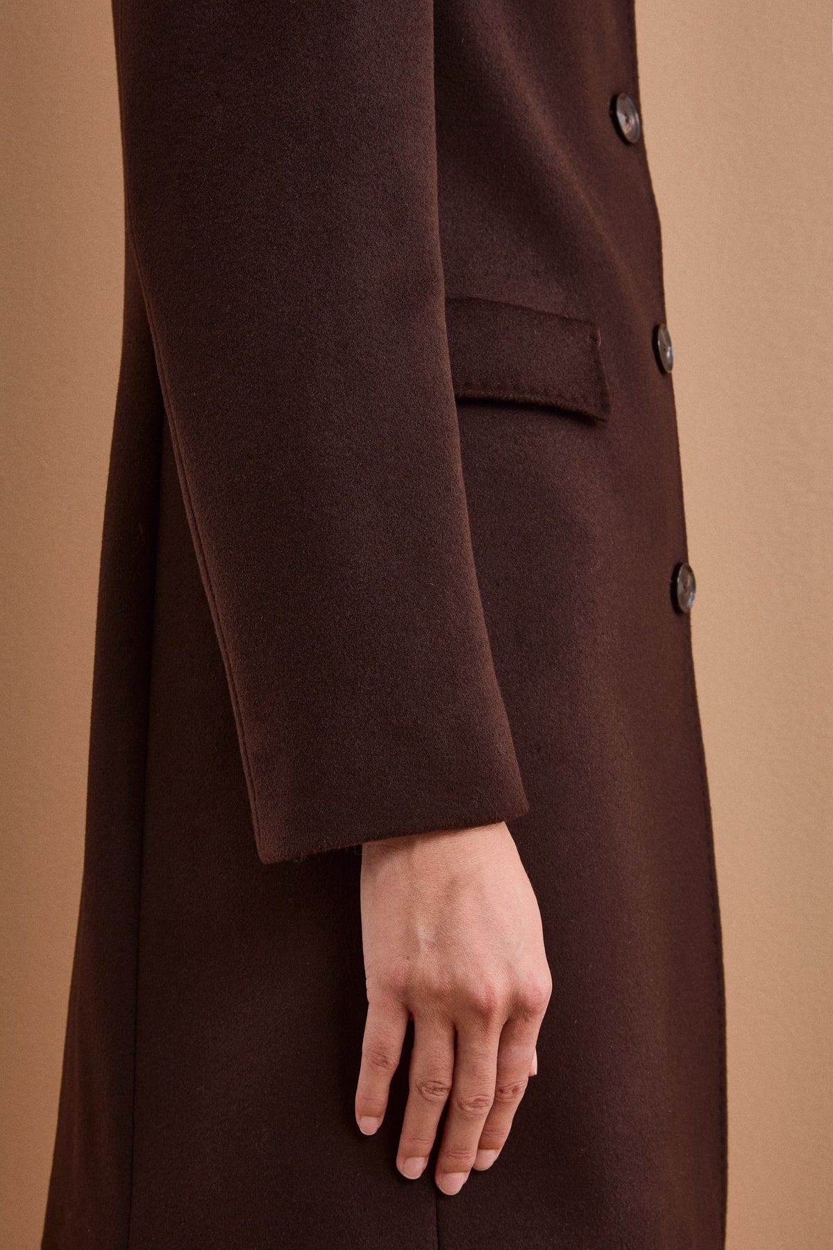 Cappotto Midi Sancrato in Misto Lana e Cashmere - T.MORO