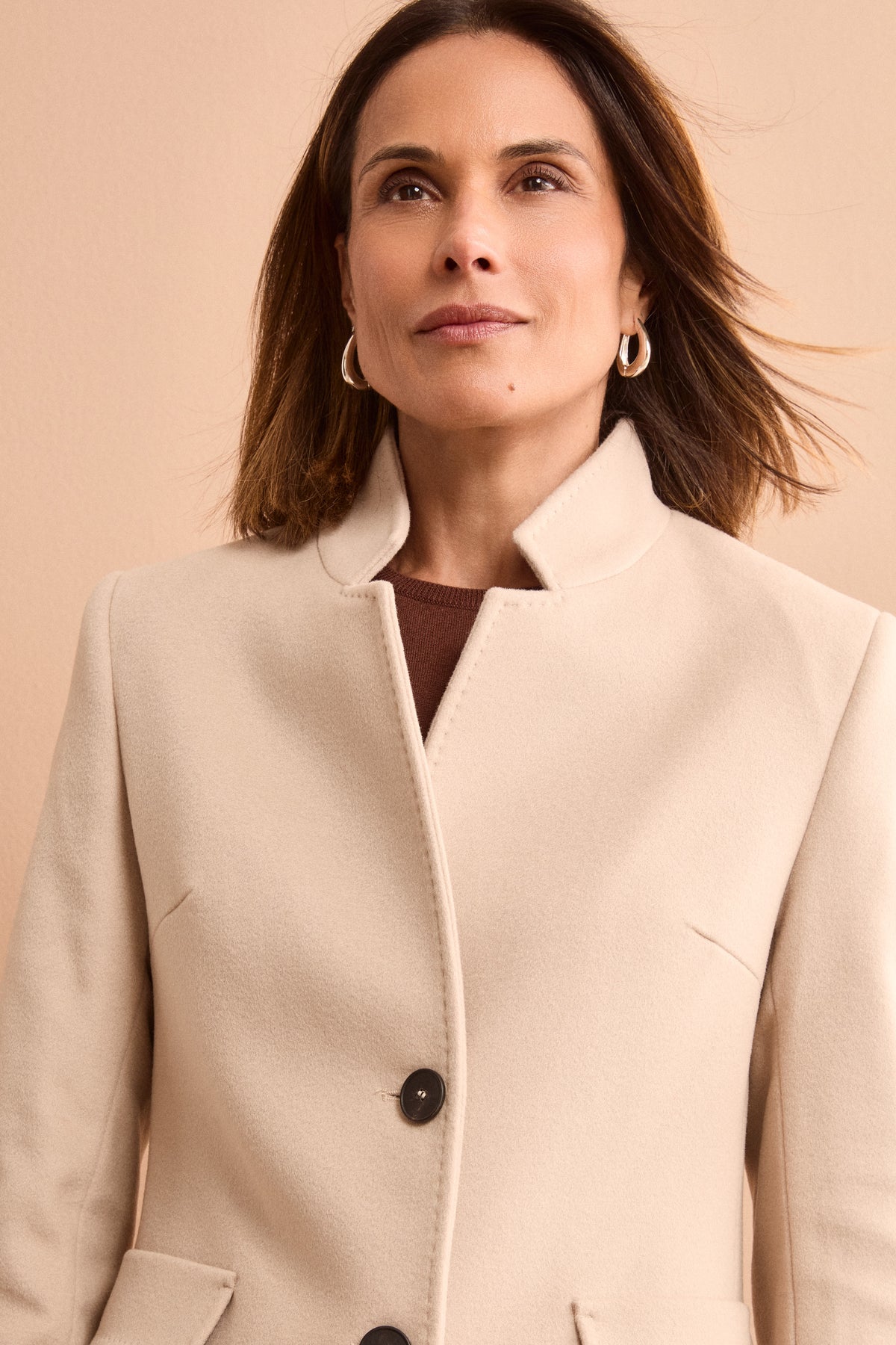 Cappotto Midi Sancrato in Misto Lana e Cashmere - GESSO