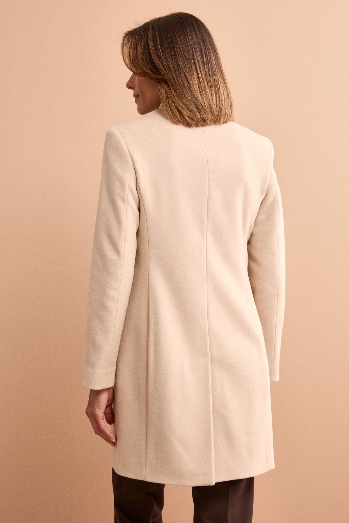 Cappotto Midi Sancrato in Misto Lana e Cashmere - GESSO