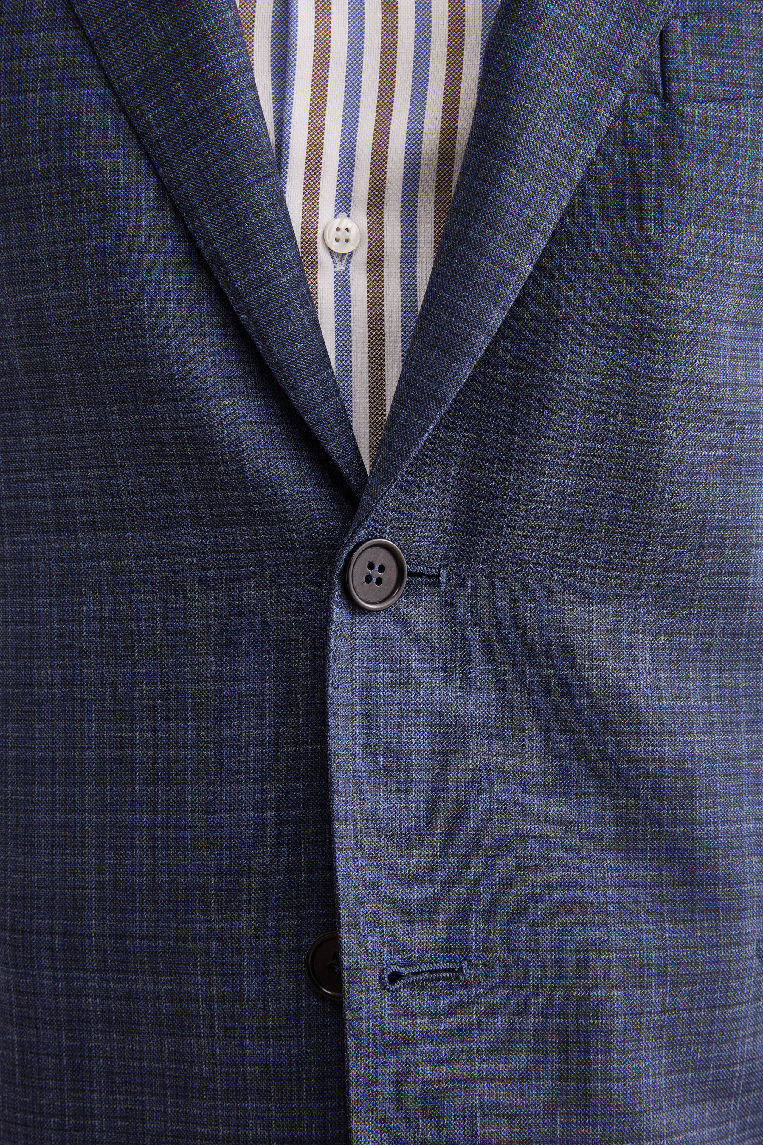 Abito Check Comfort Fit in Lana Vergine - FANT. BLU