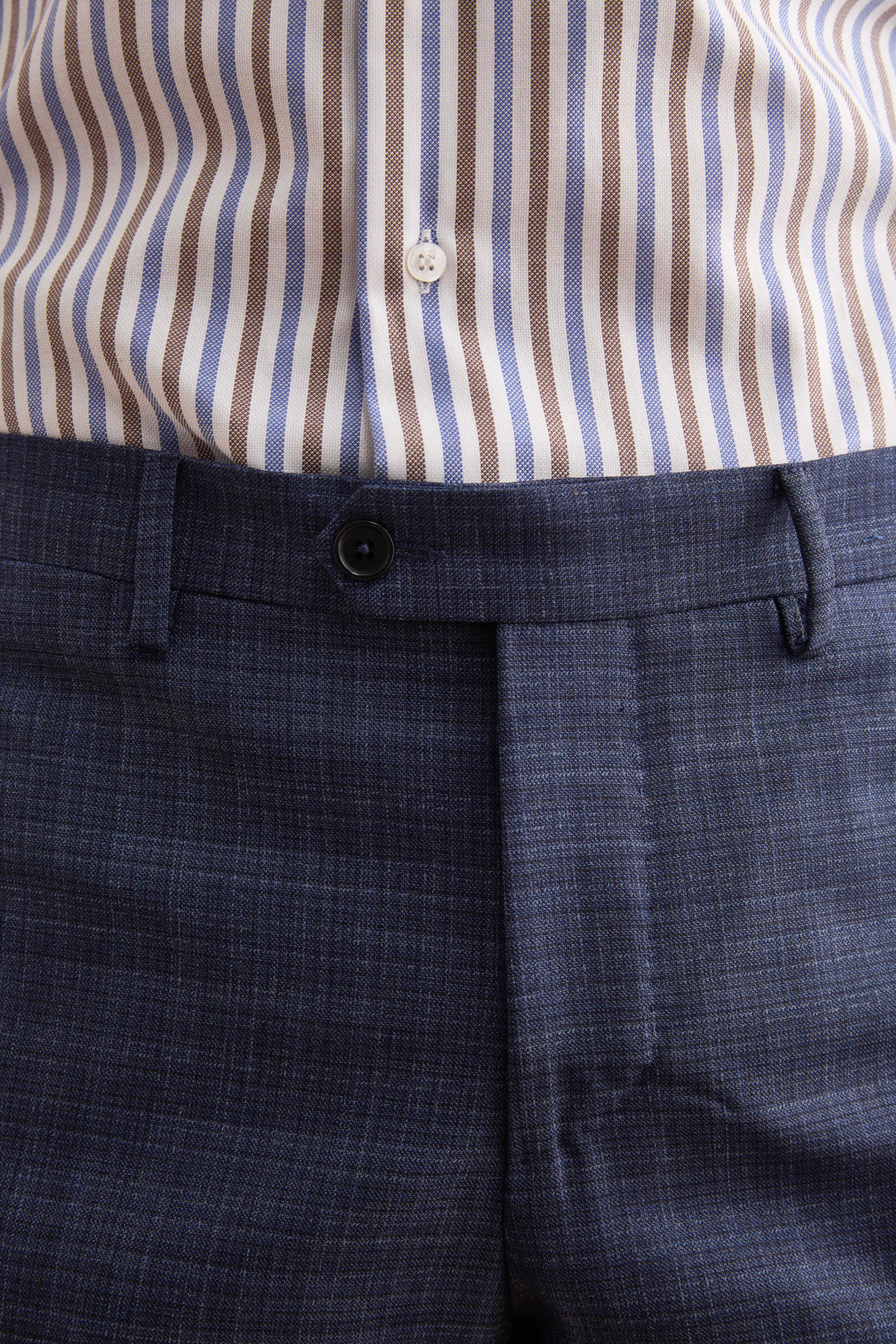 Abito Check Comfort Fit in Lana Vergine - FANT. BLU