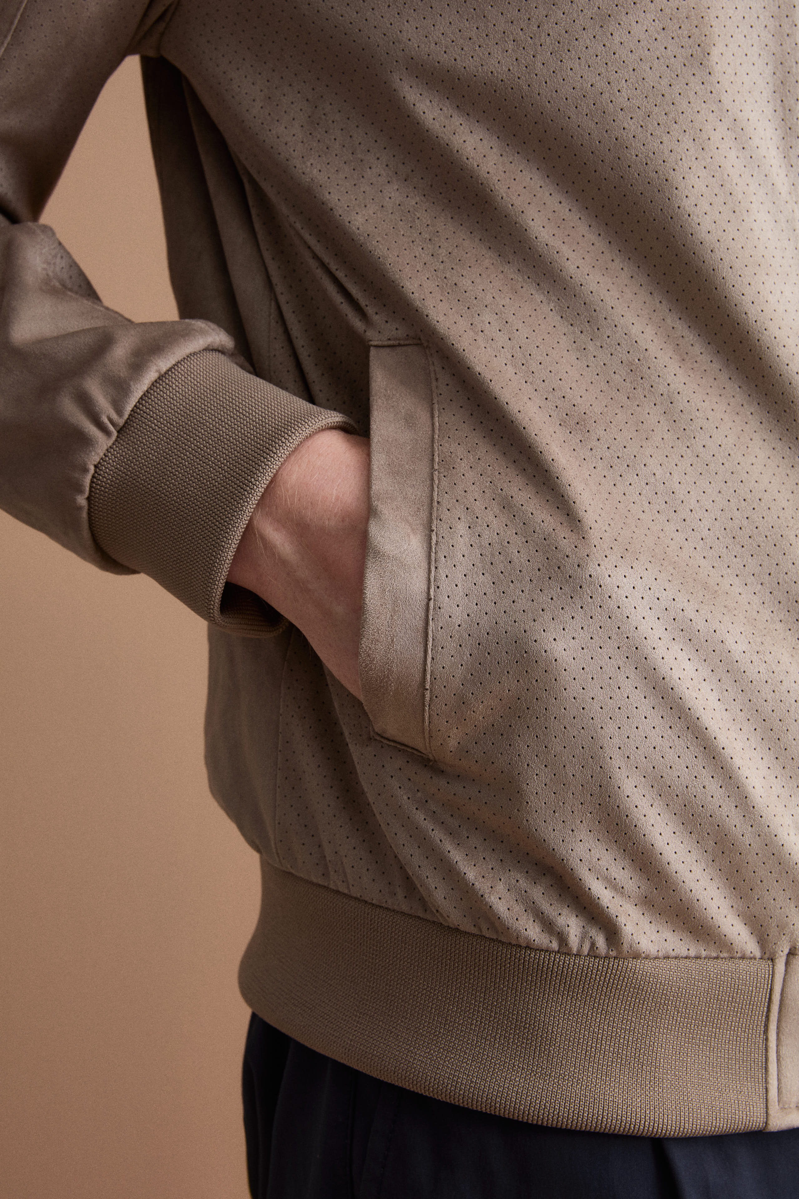 Giubbotto Regular Fit Scamosciato in Alcantara - CORDA