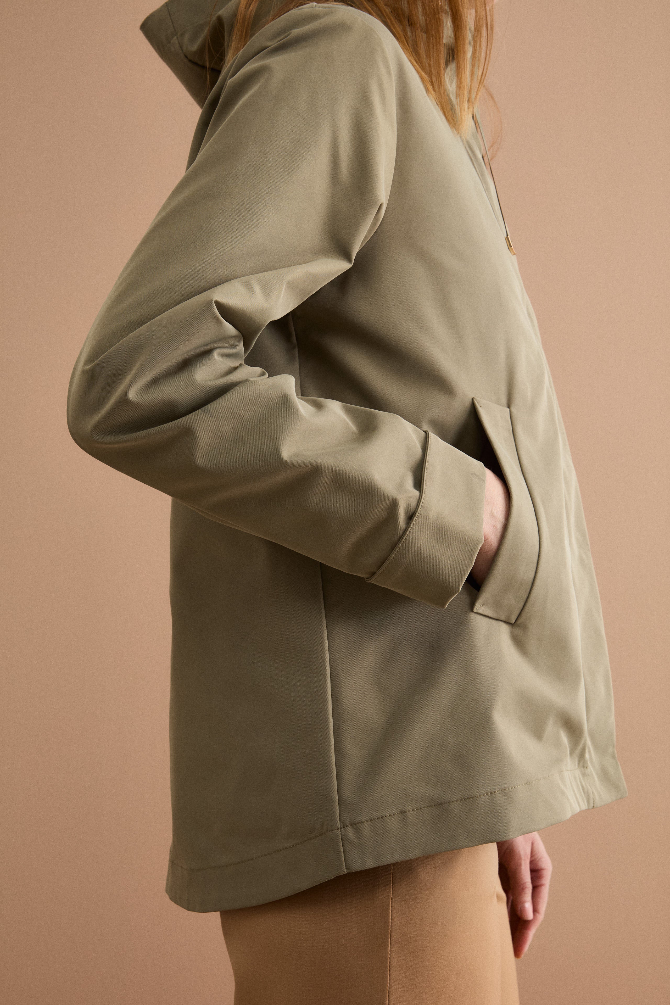Giubbotto Impermeabile con Cappuccio e Gilet Removibile - VERDE MILITARE