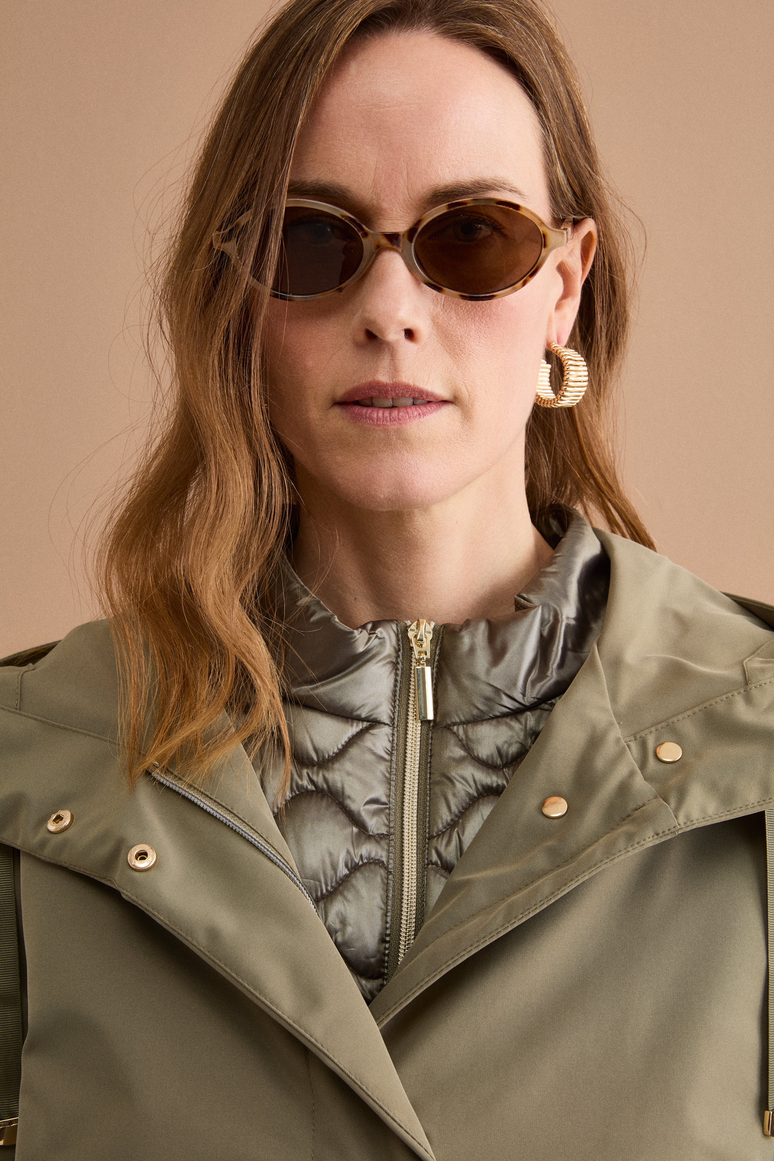 Giubbotto Impermeabile con Cappuccio e Gilet Removibile - VERDE MILITARE