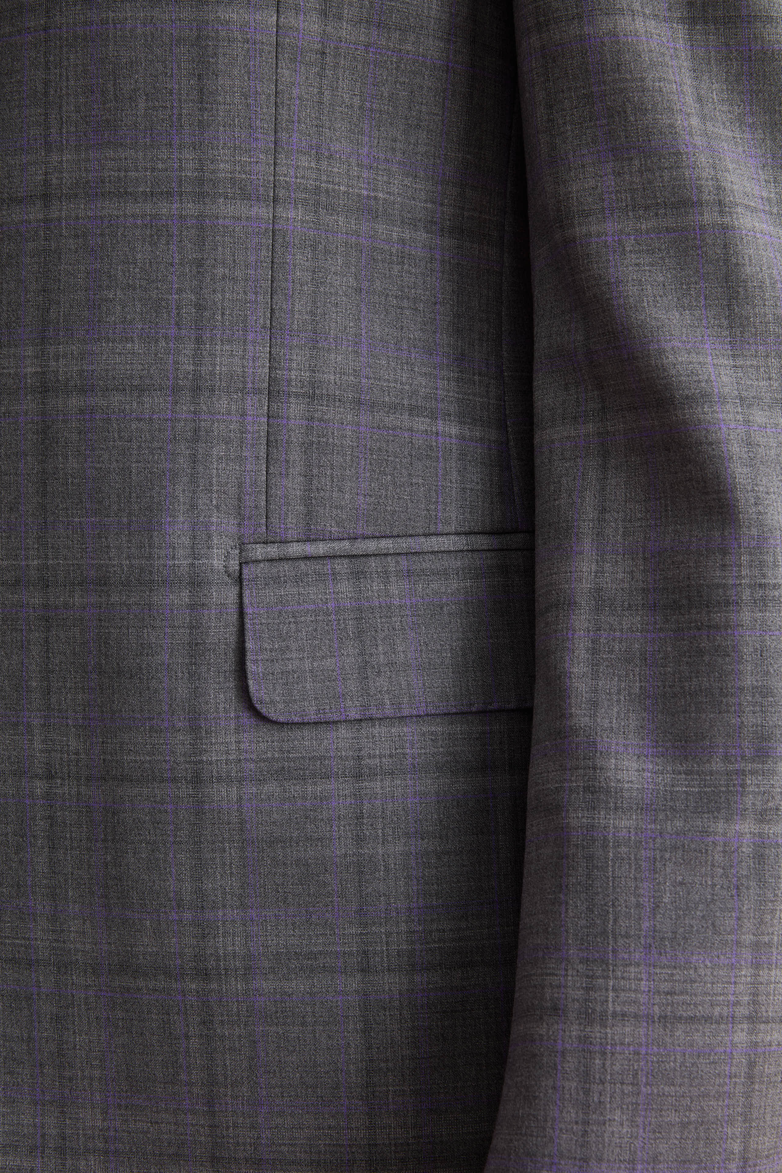 Abito Check Monopetto Foderato Regular Fit in Lana Vergine - GRIGIO QUADRI