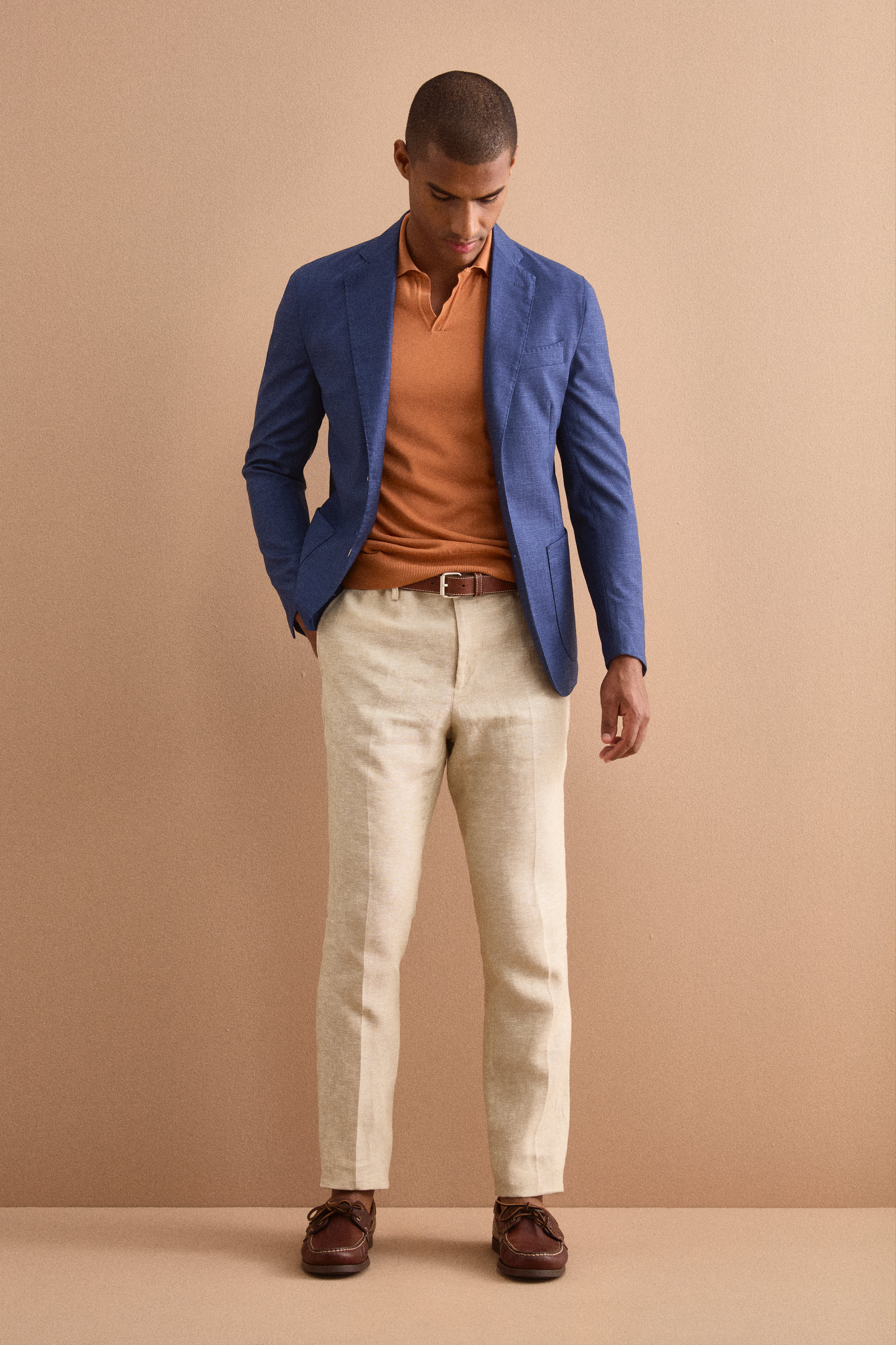 Giacca Monopetto Destrutturata in Misto Lana - DENIM