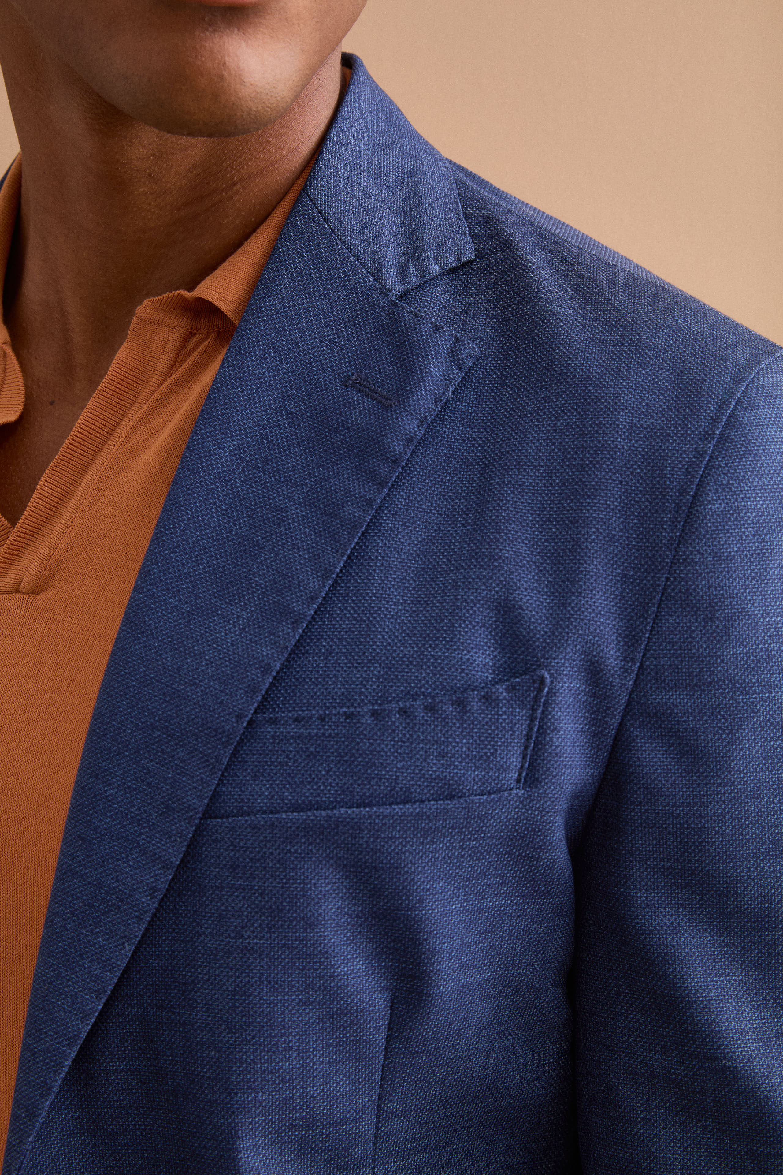 Giacca Monopetto Destrutturata in Misto Lana - DENIM