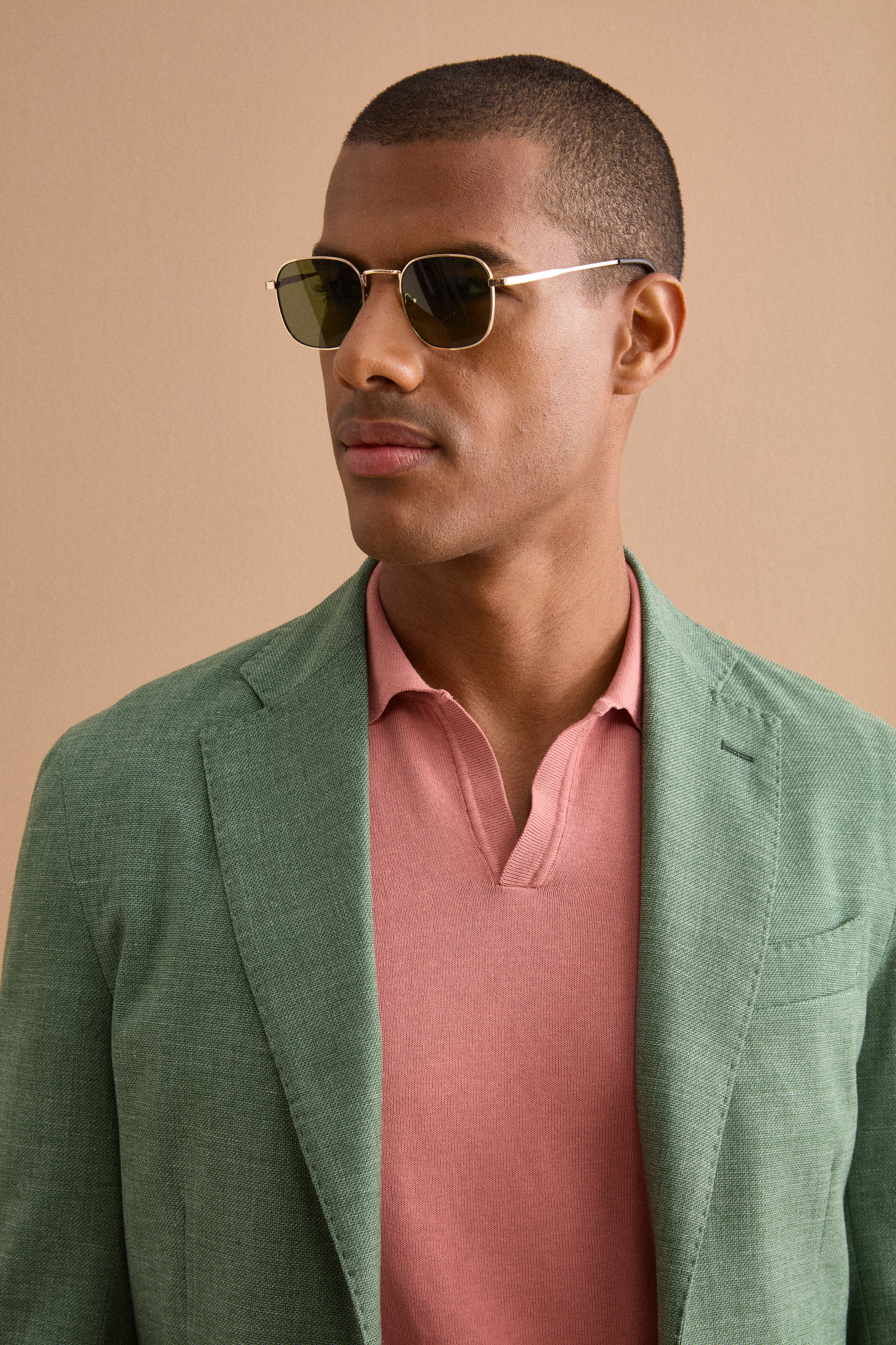 Giacca Monopetto Destrutturata in Misto Lana - VERDE