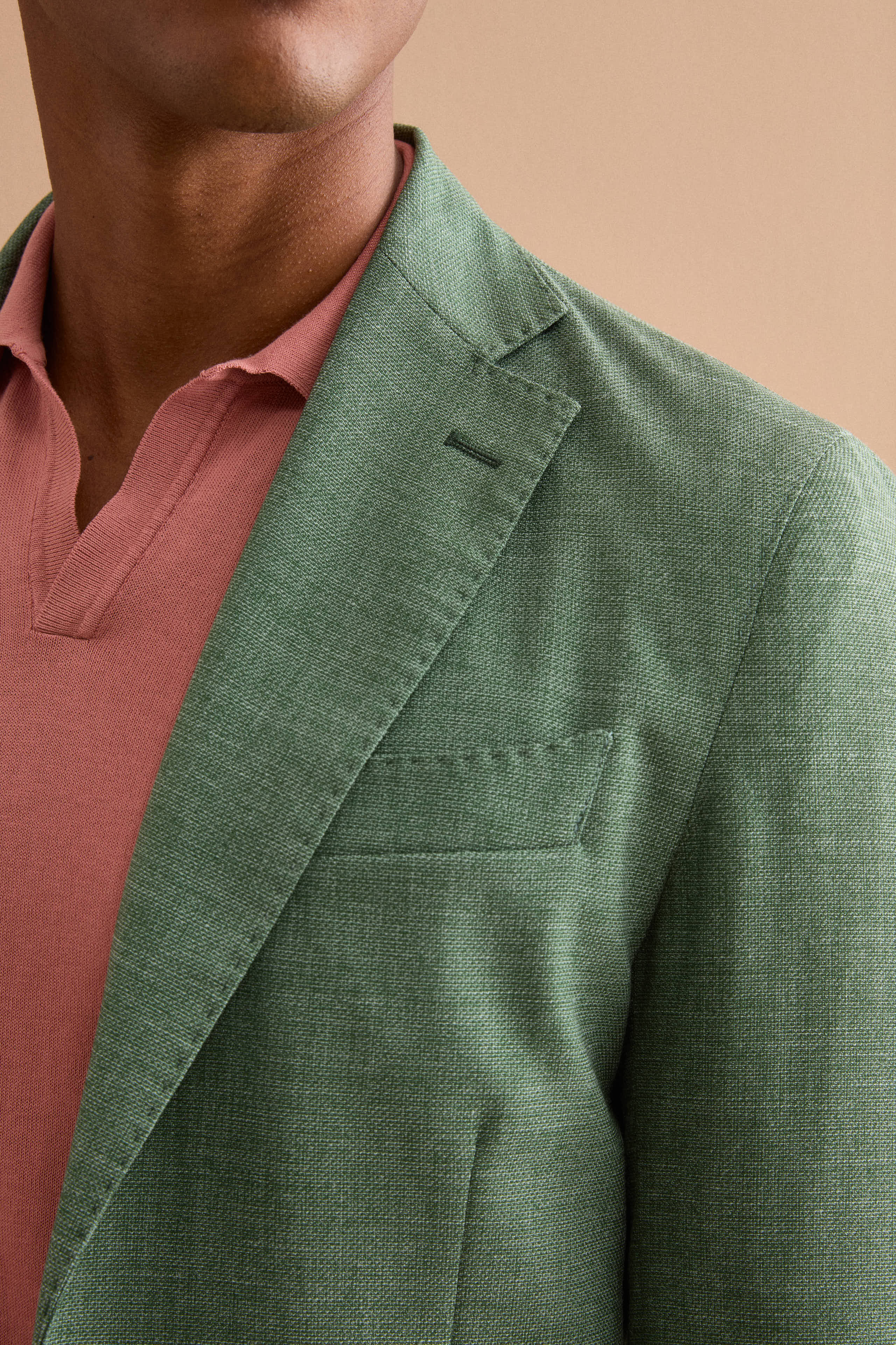 Giacca Monopetto Destrutturata in Misto Lana - VERDE