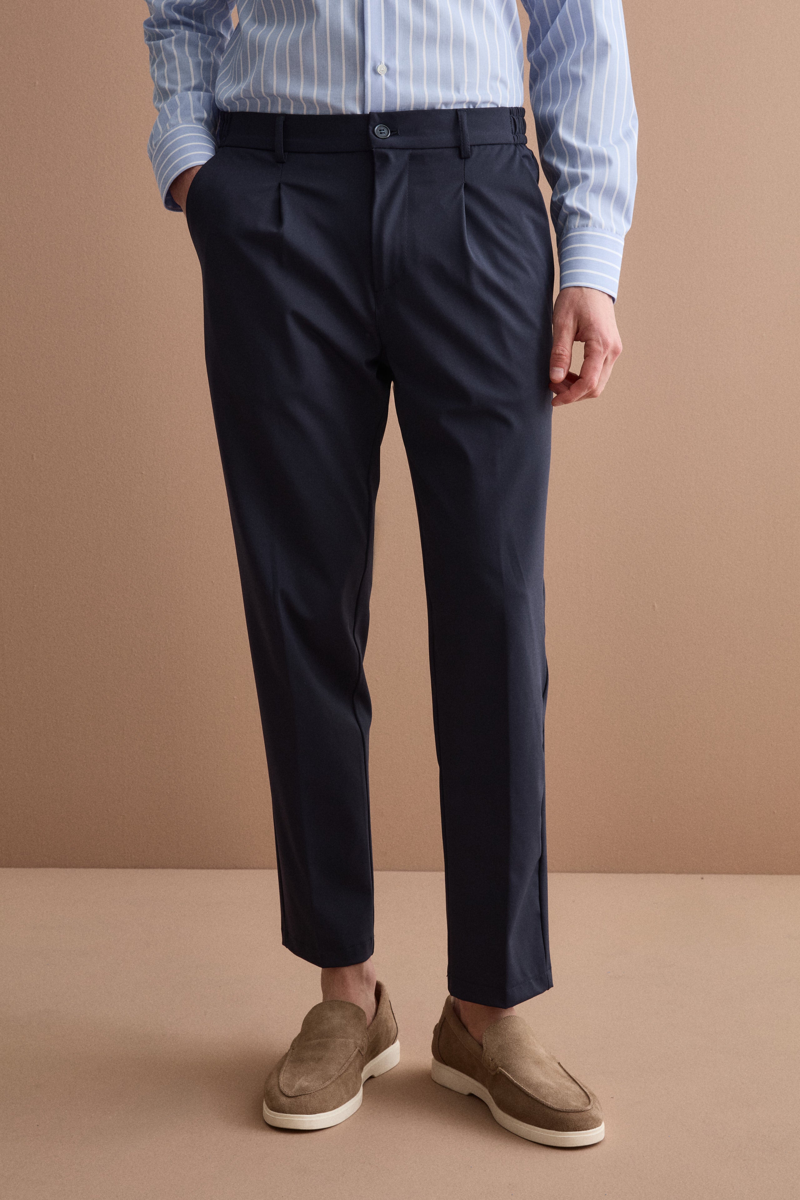 Pantalone Tecnico Slim Fit con Elastico - BLU