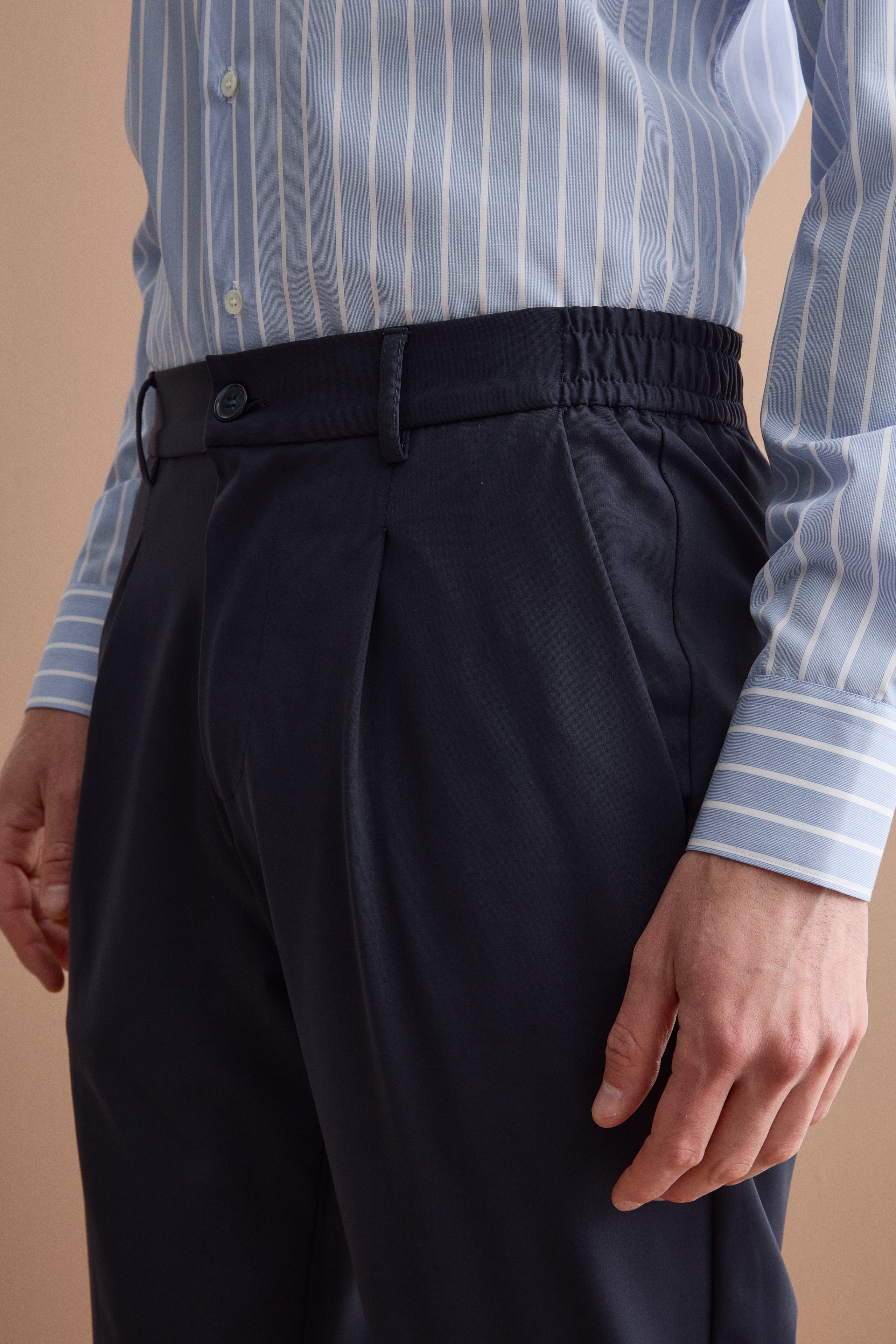 Pantalone Tecnico Slim Fit con Elastico - BLU