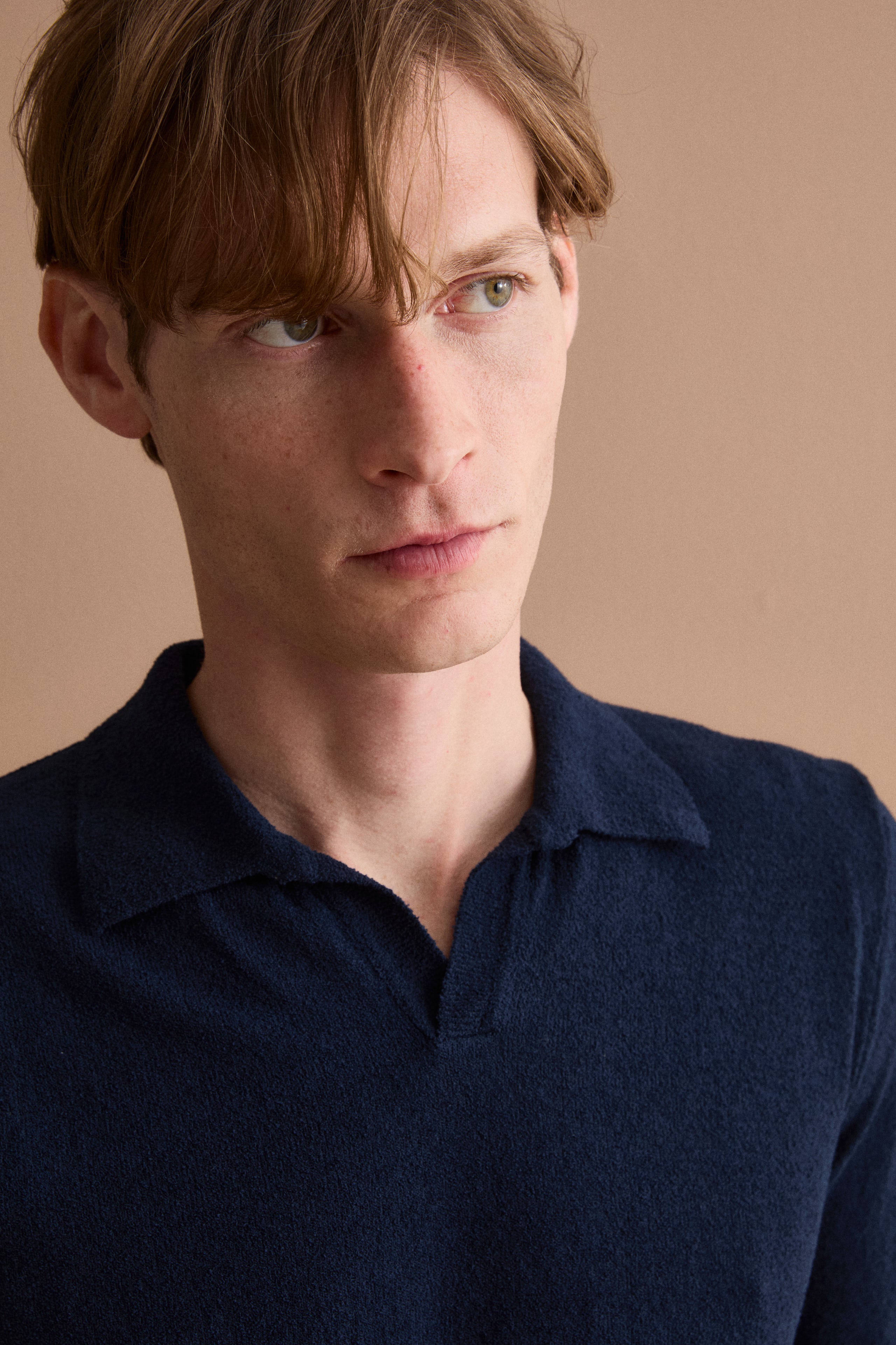 Polo Derby in Cotone Bouclé - BLU