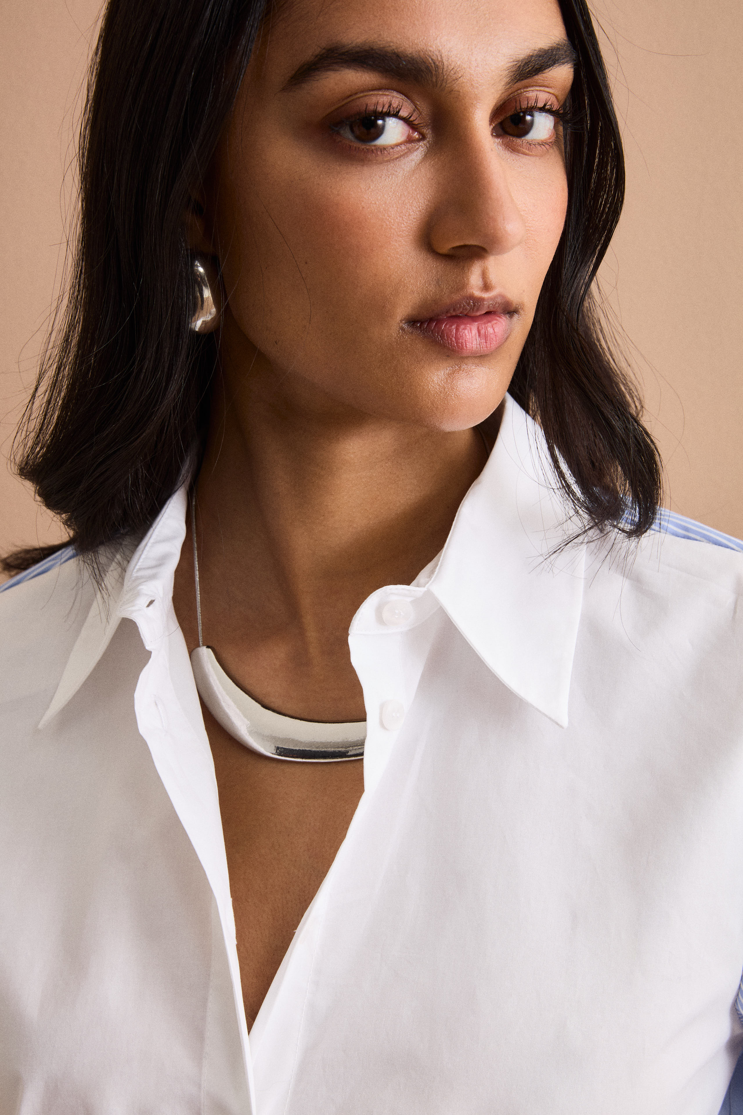 Camicia Patchwork Over in Cotone - FANT. AZZURRO