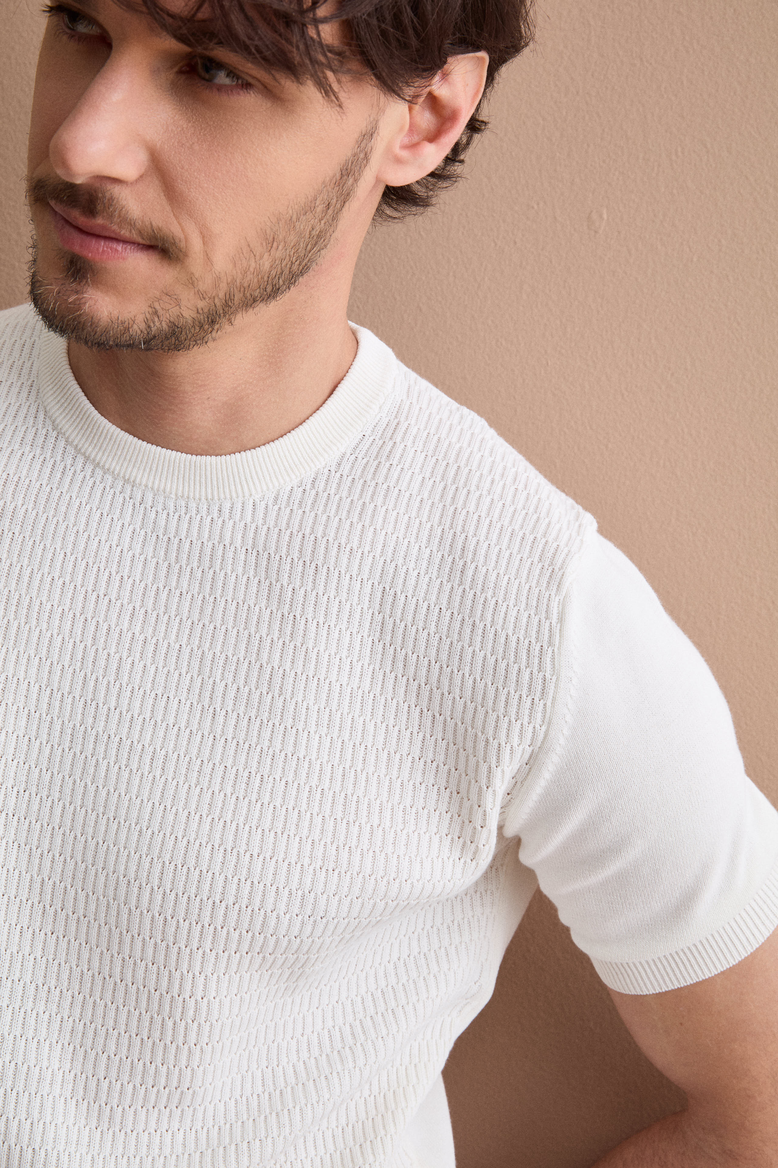 Maglia Casual in Cotone Crêpe - BIANCO