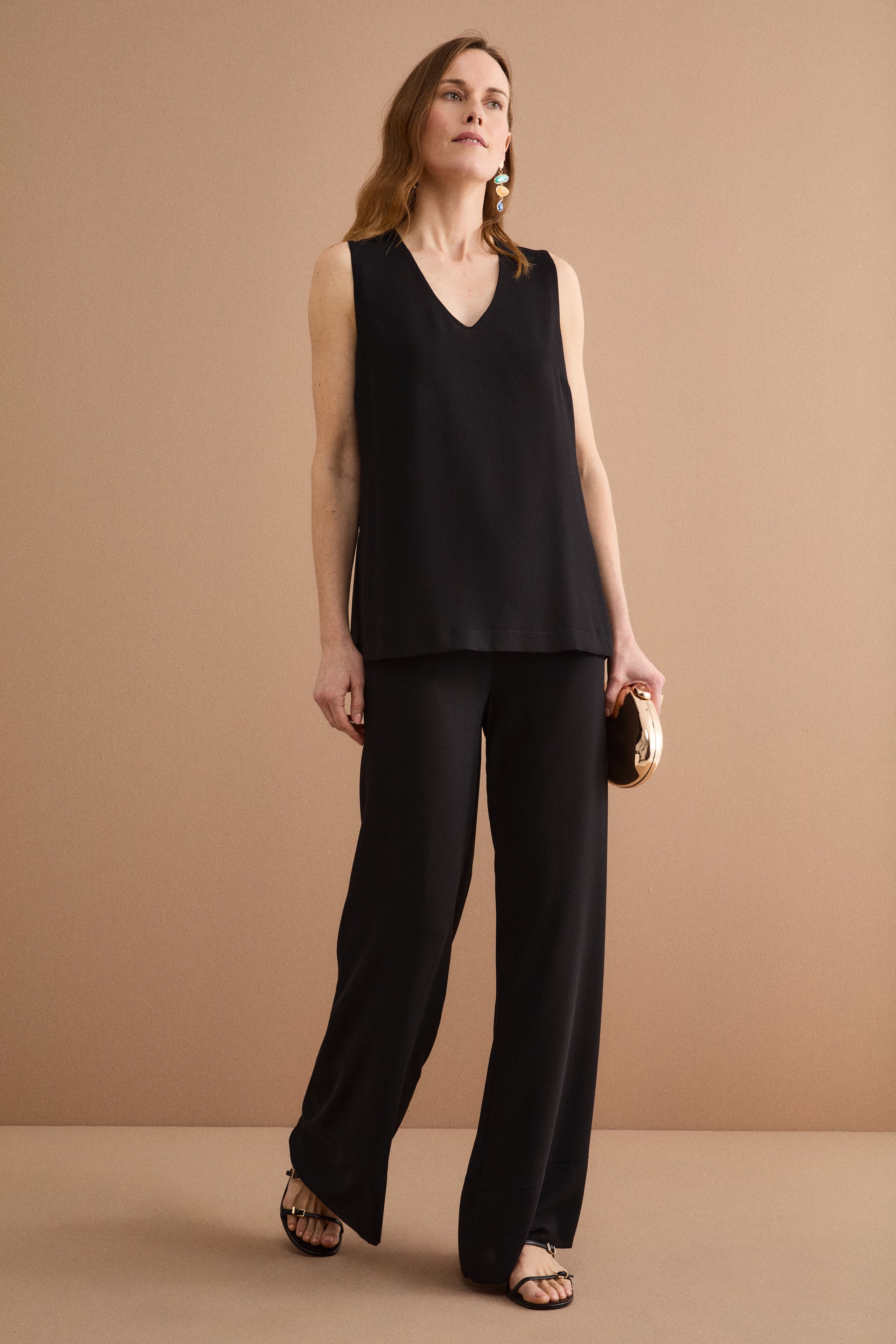 Top Elegante da Cerimonia in Doppia Georgette - NERO