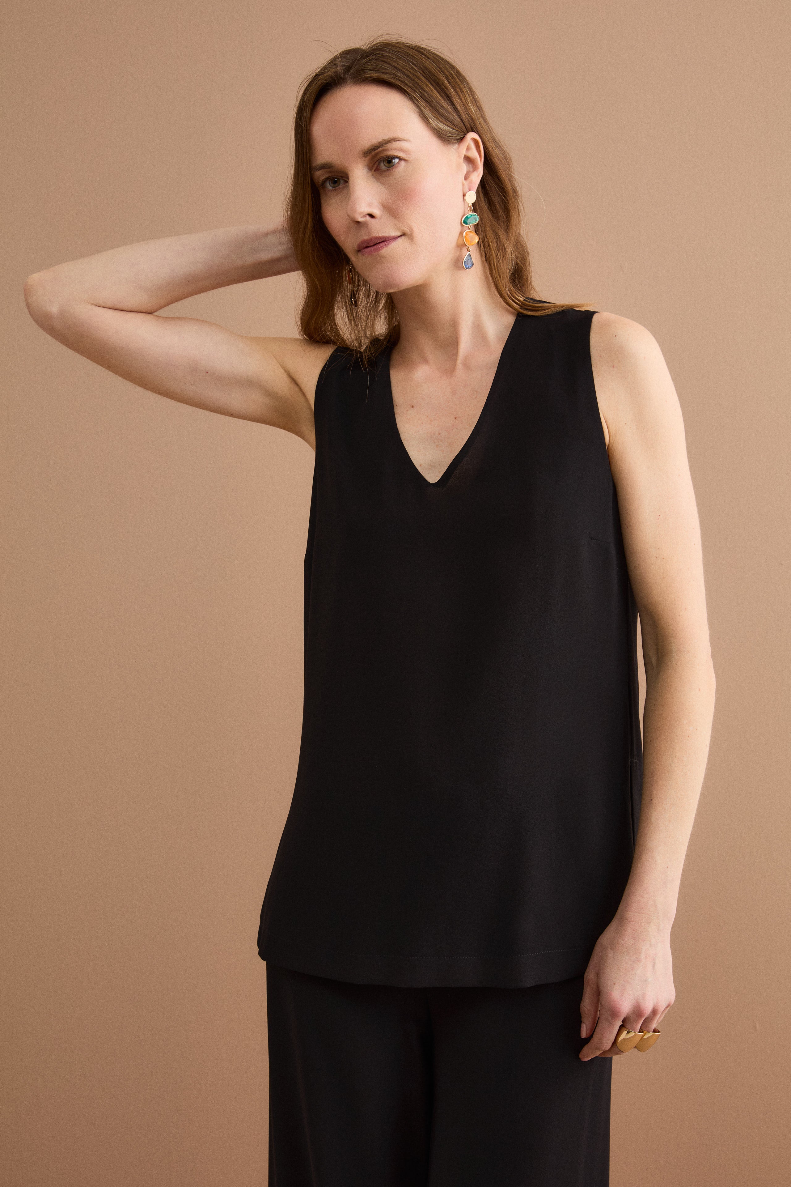 Top Elegante da Cerimonia in Doppia Georgette - NERO