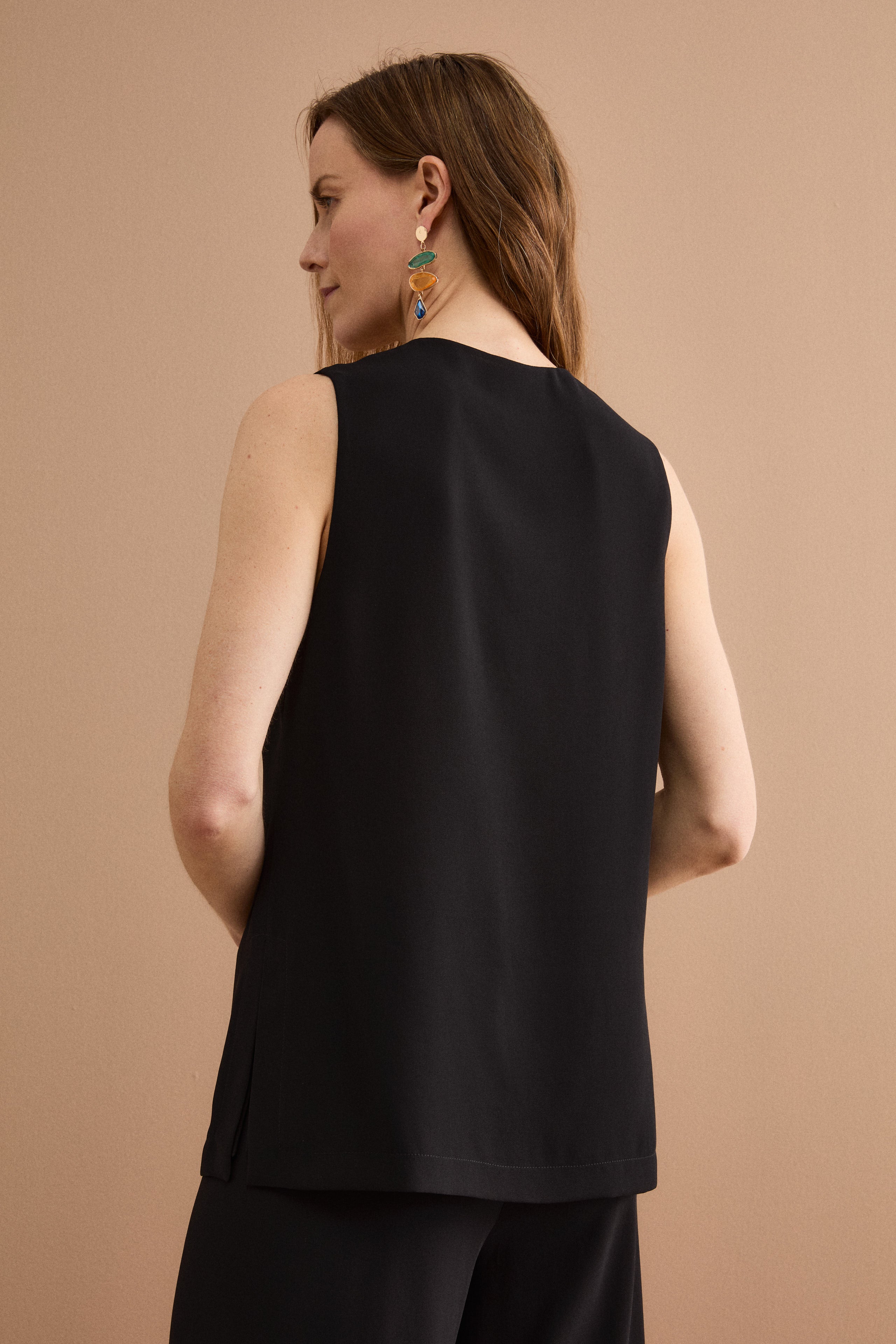 Top Elegante da Cerimonia in Doppia Georgette - NERO