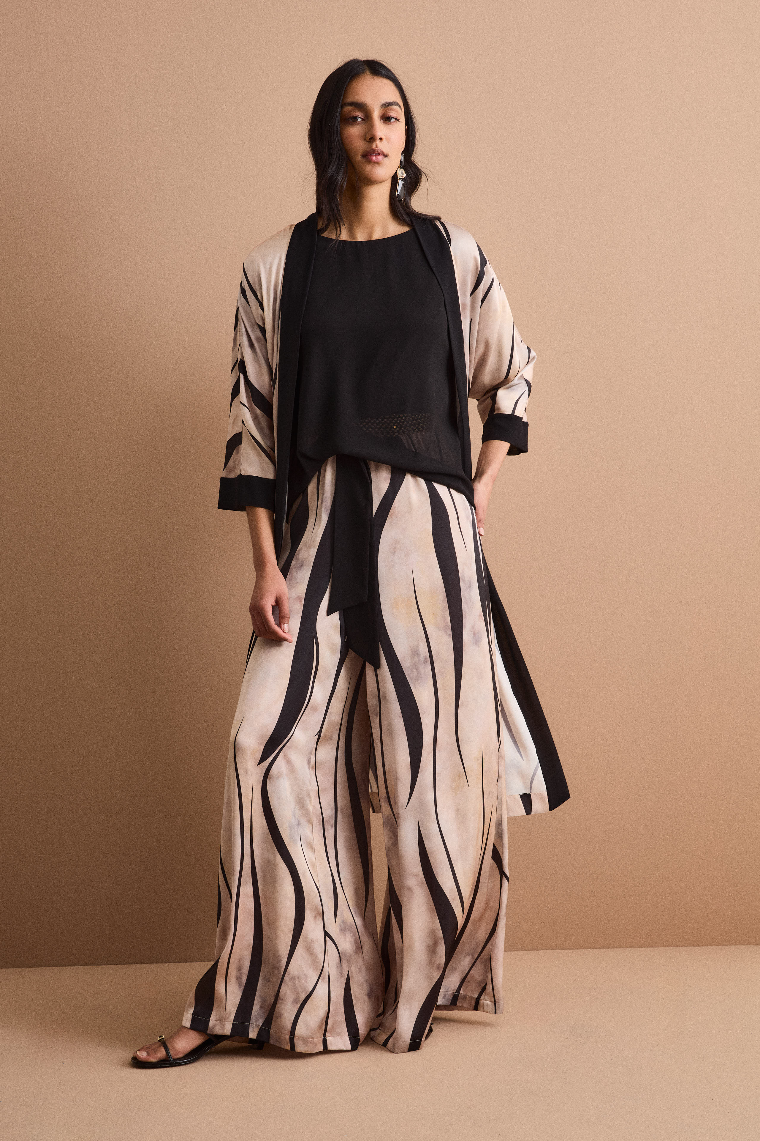 Blusa Cerimonia in Georgette con Fiocco - NERO