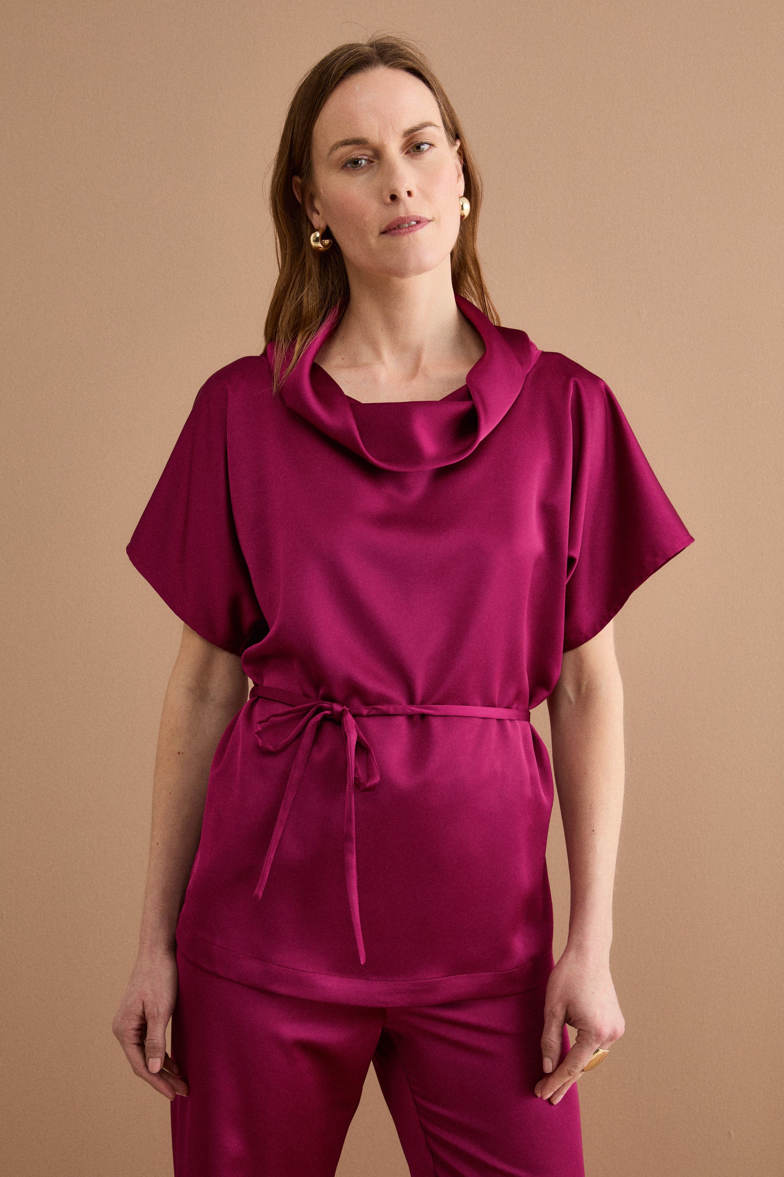 Top Elegante con Drappeggio e Coulisse - MAGENTA