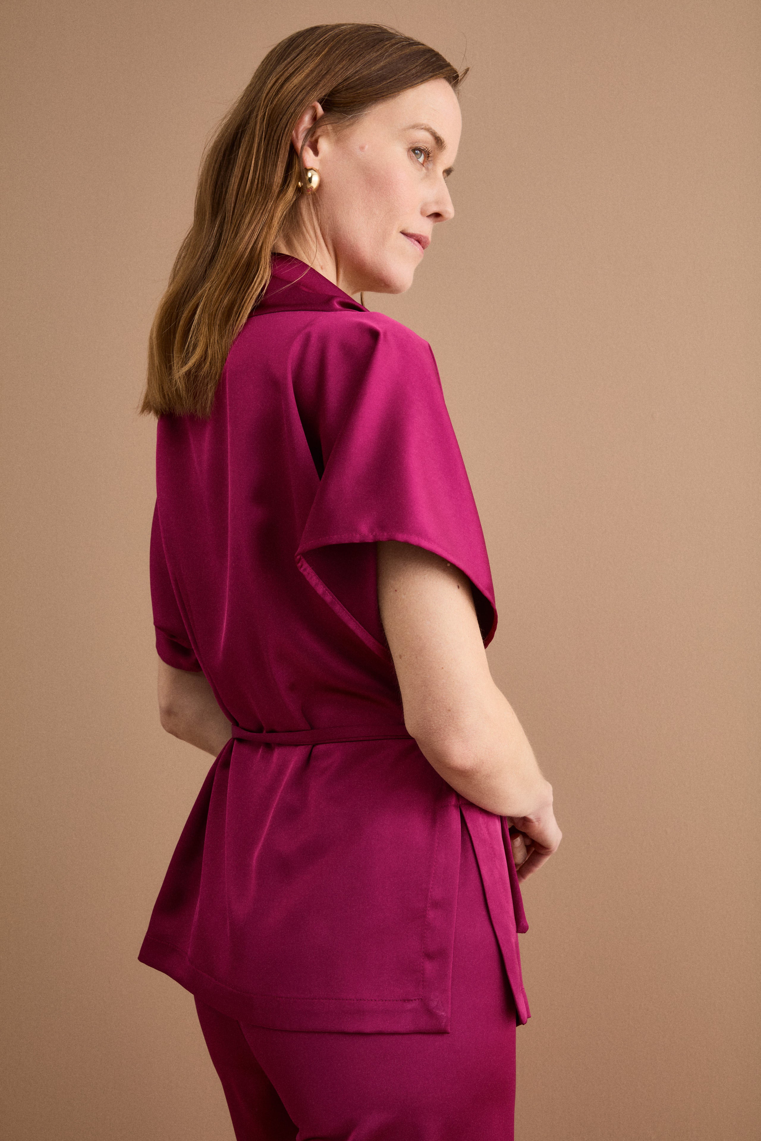 Top Elegante con Drappeggio e Coulisse - MAGENTA
