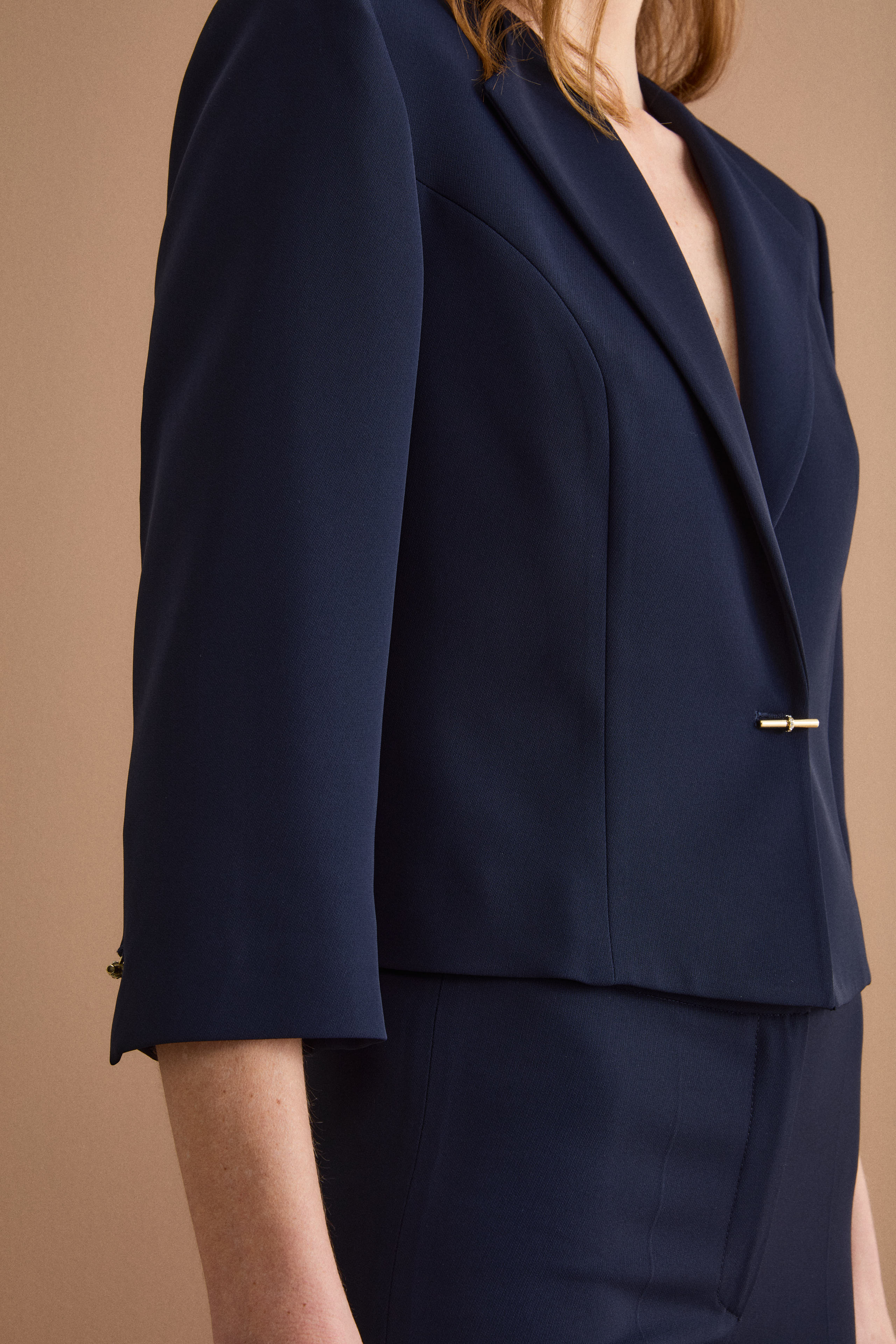 Bolero Sciancrato da Cerimonia in Cady - BLU