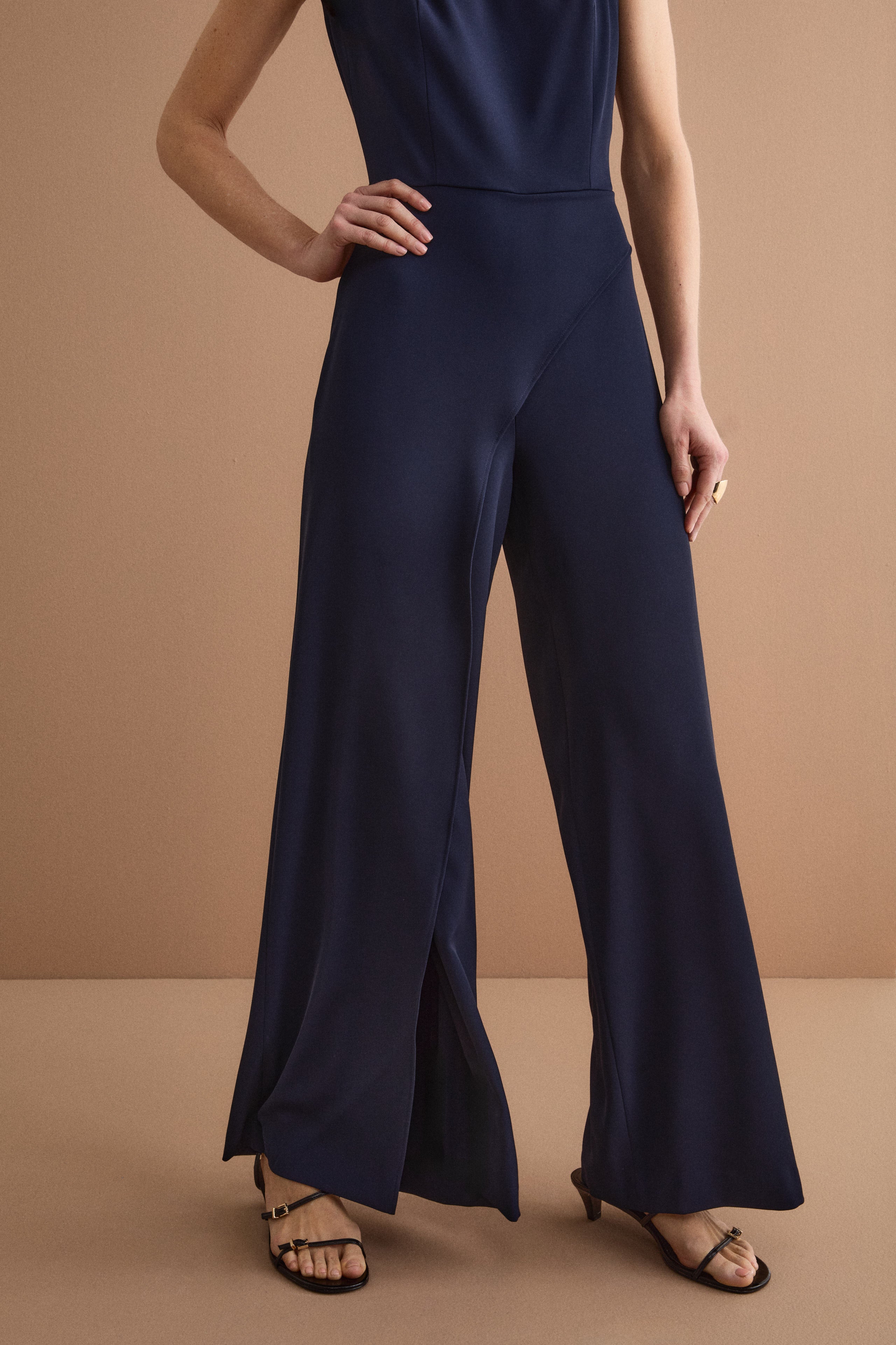 Tuta Elegante da Cerimonia in Cady con Strass - BLU