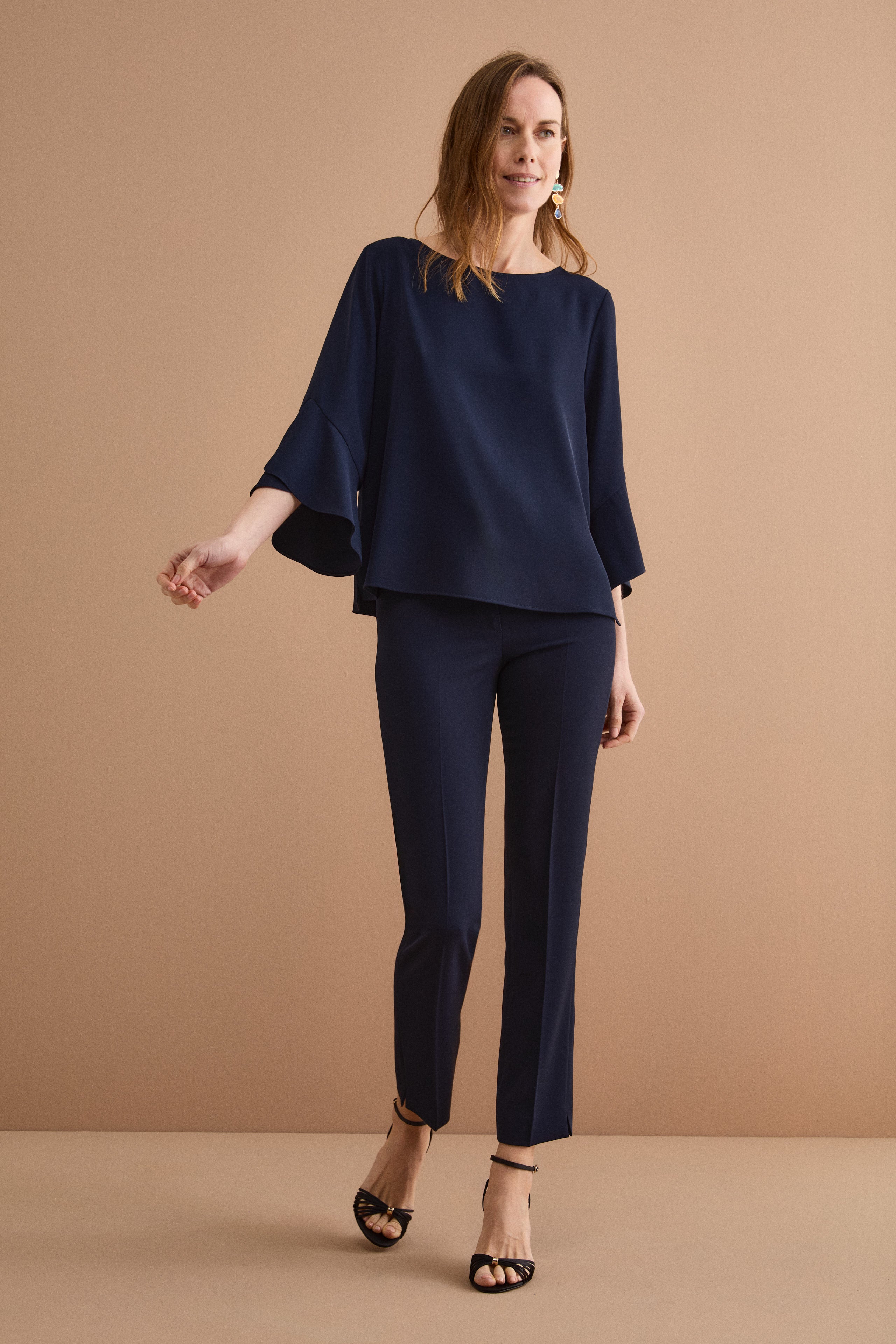 Blusa da Cerimonia Over in Cady con Manica a Spirale - BLU