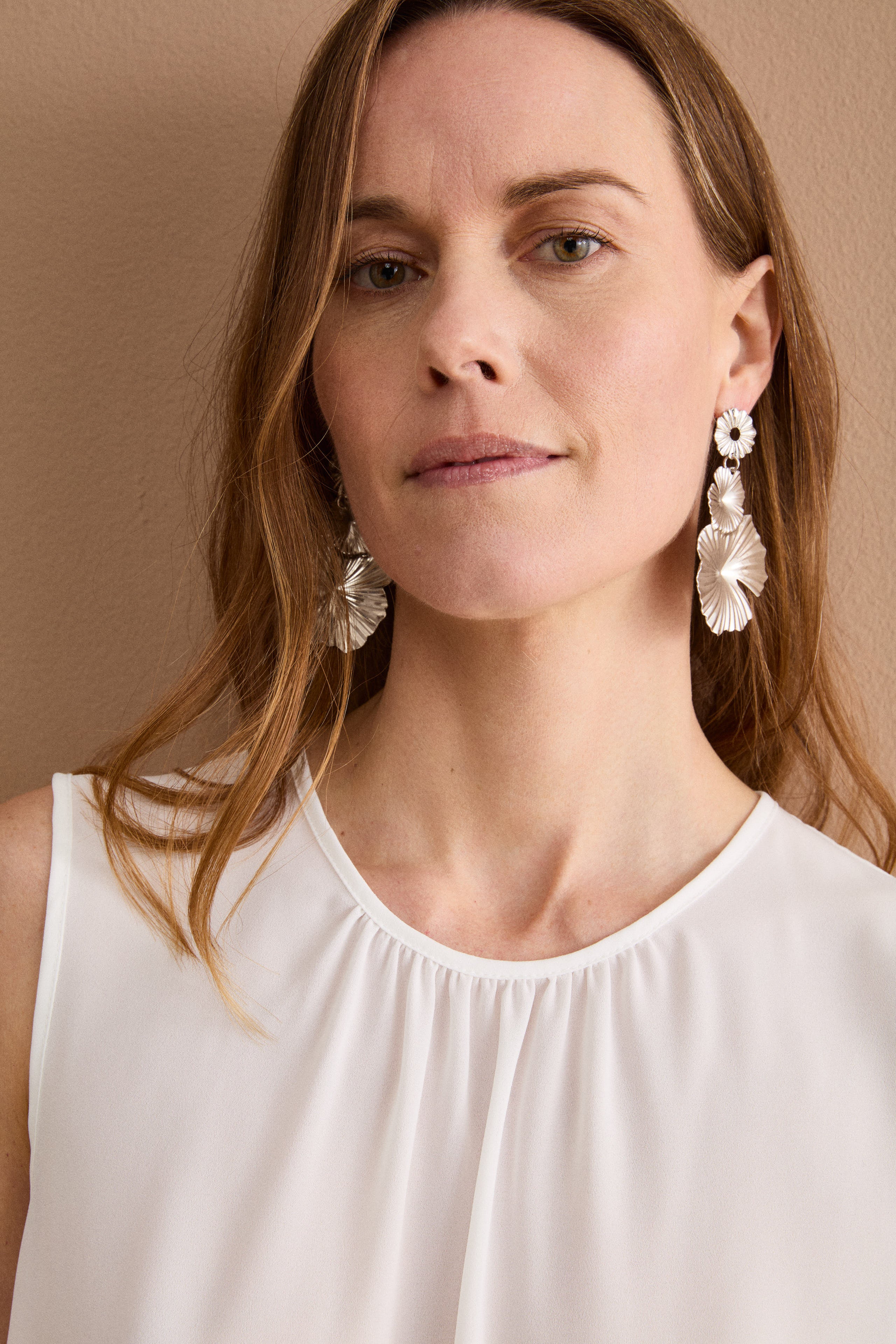 Top Smanicato da Cerimonia in Doppia Georgette - PANNA