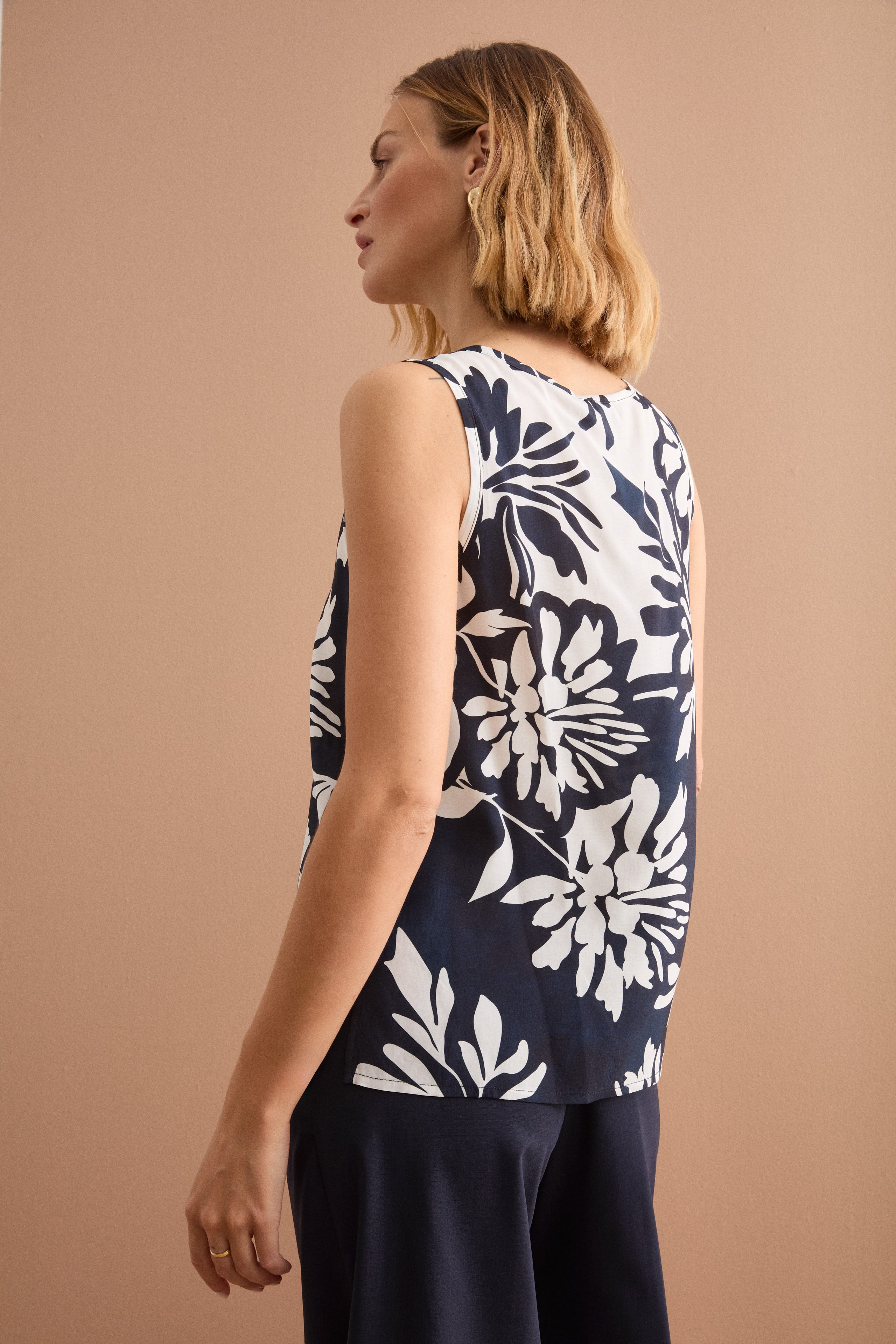 Blusa Smanicata Habotai con Fantasia - FANT. BLU