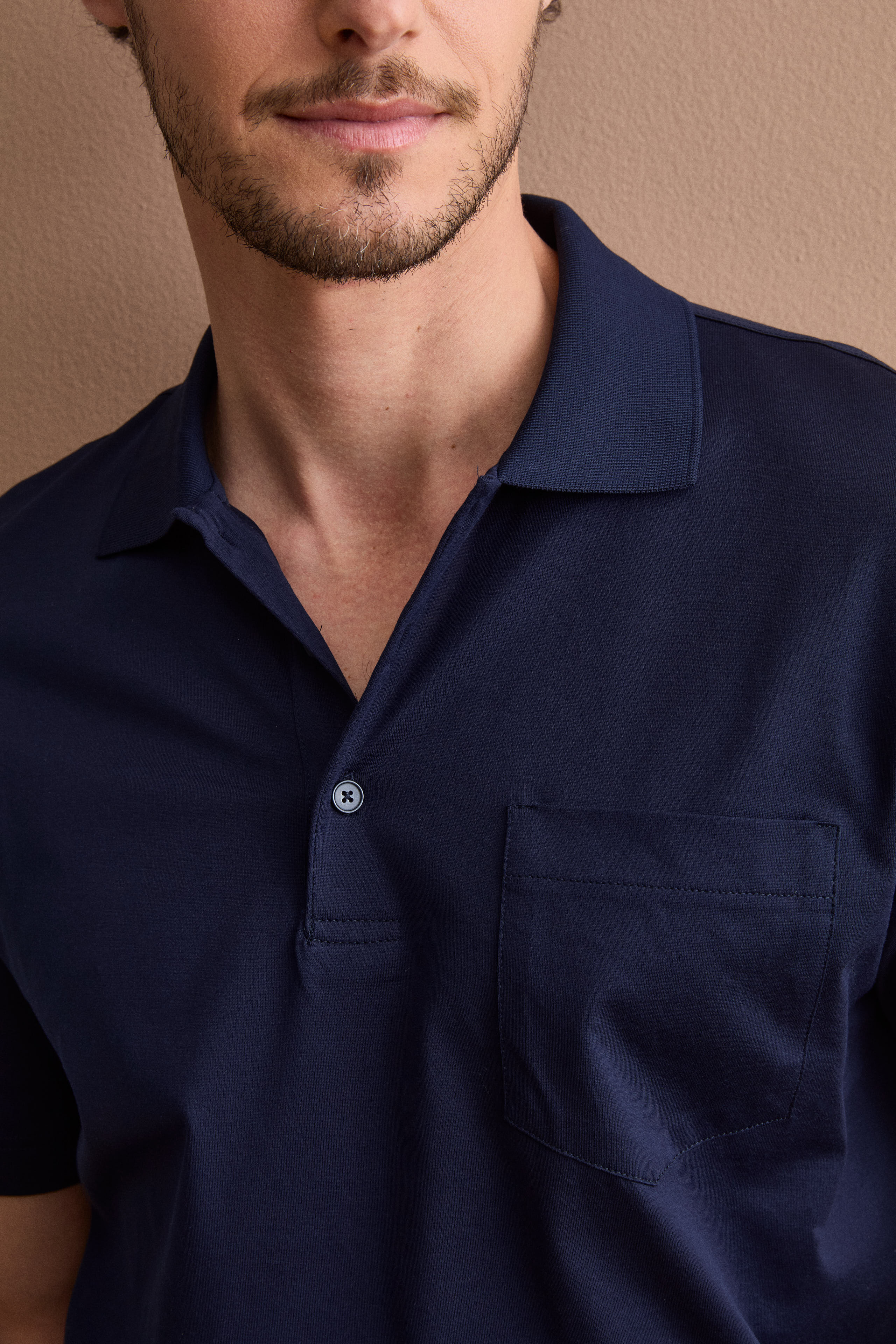 Polo Jersey Uomo in Filo di Scozia - BLU