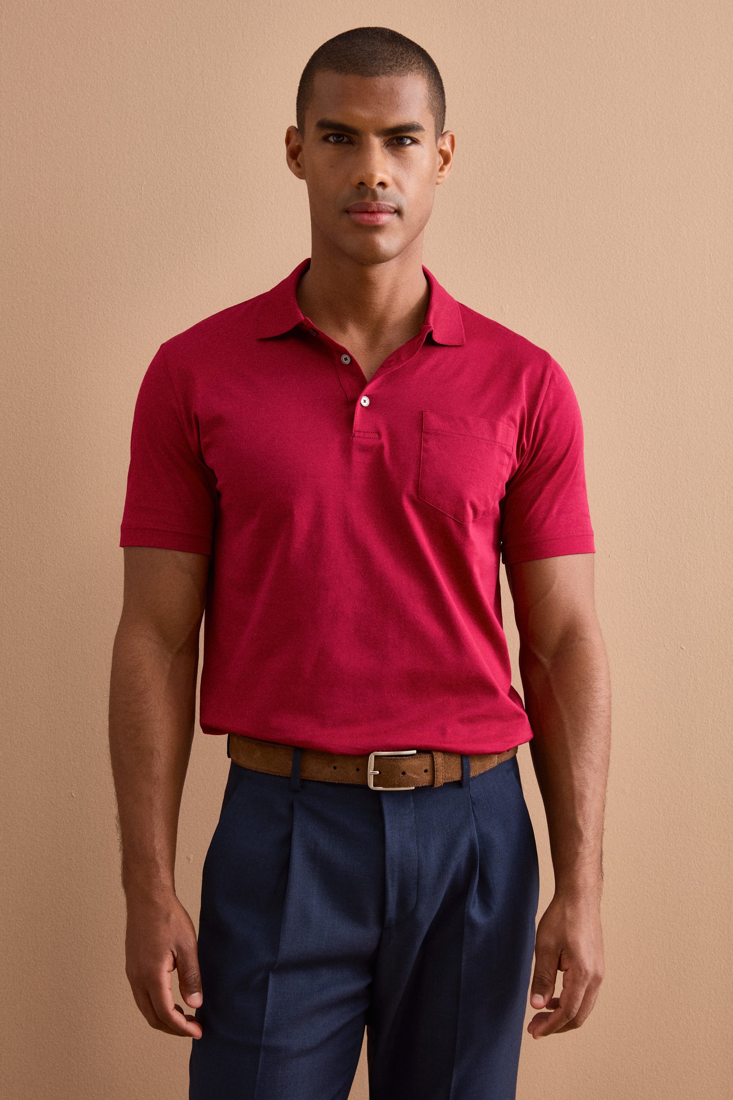 Polo Jersey Uomo in Filo di Scozia - BORDEAUX
