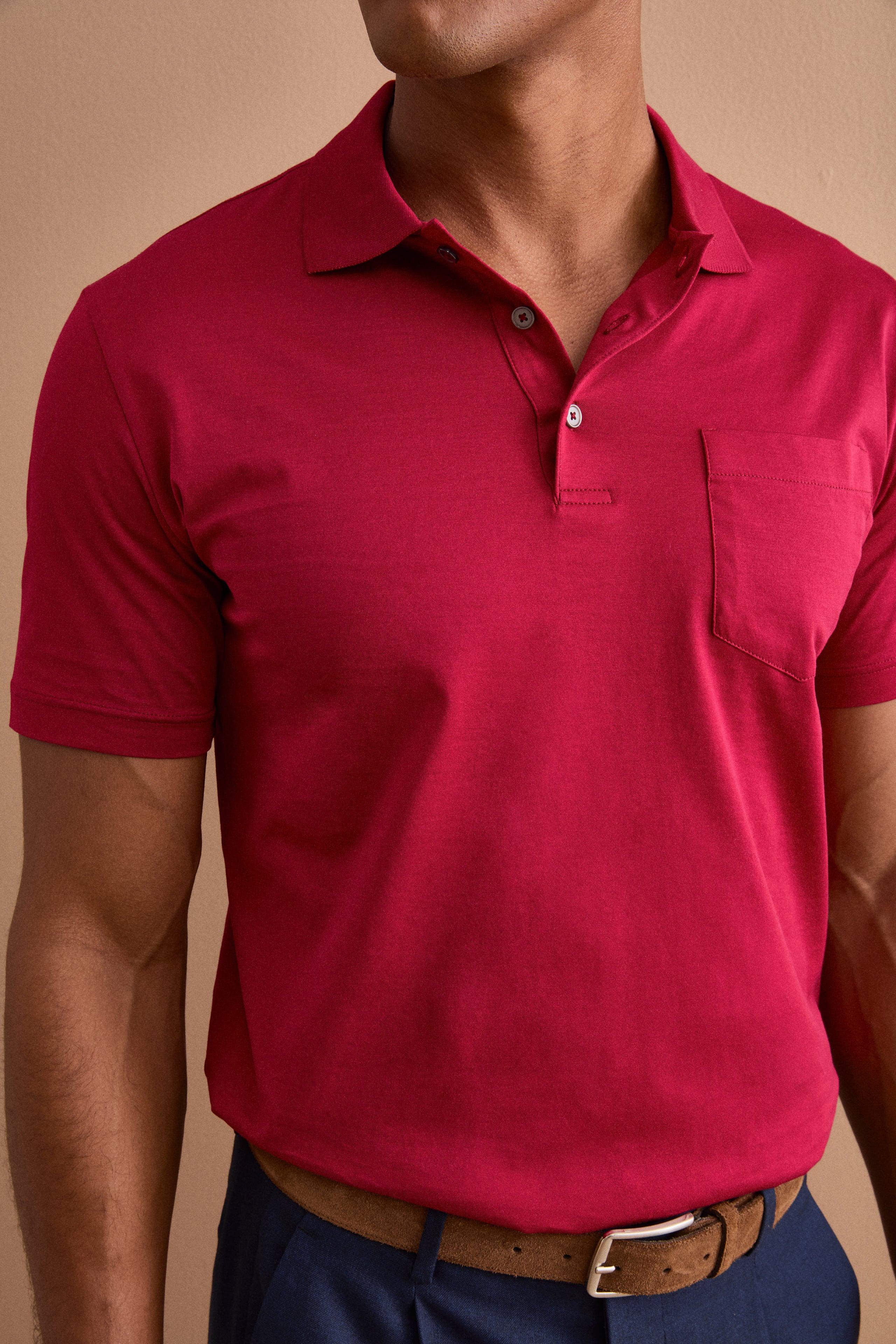 Polo Jersey Uomo in Filo di Scozia - BORDEAUX