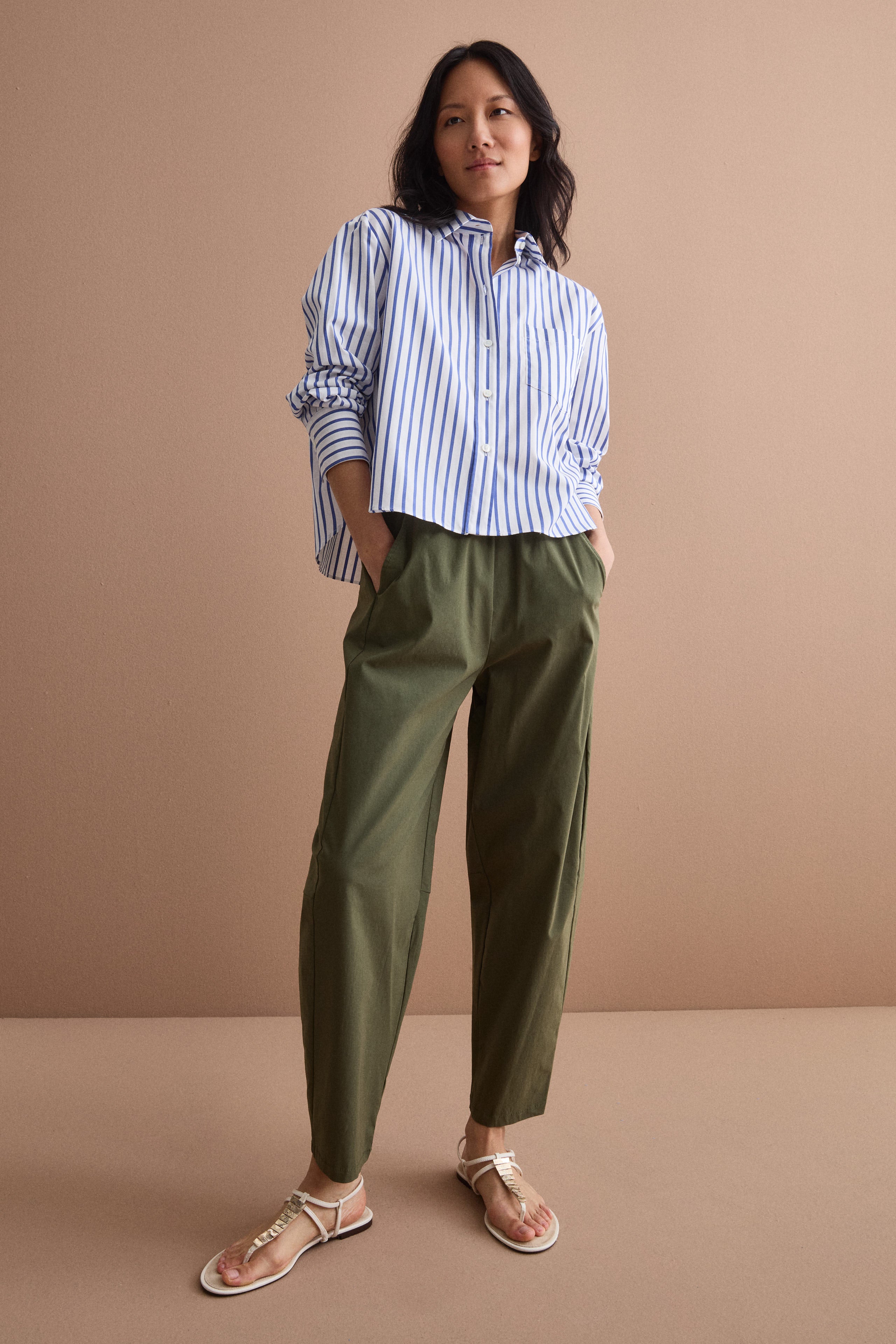 Camicia Over a Righe con Taschino - BLU RIGATO