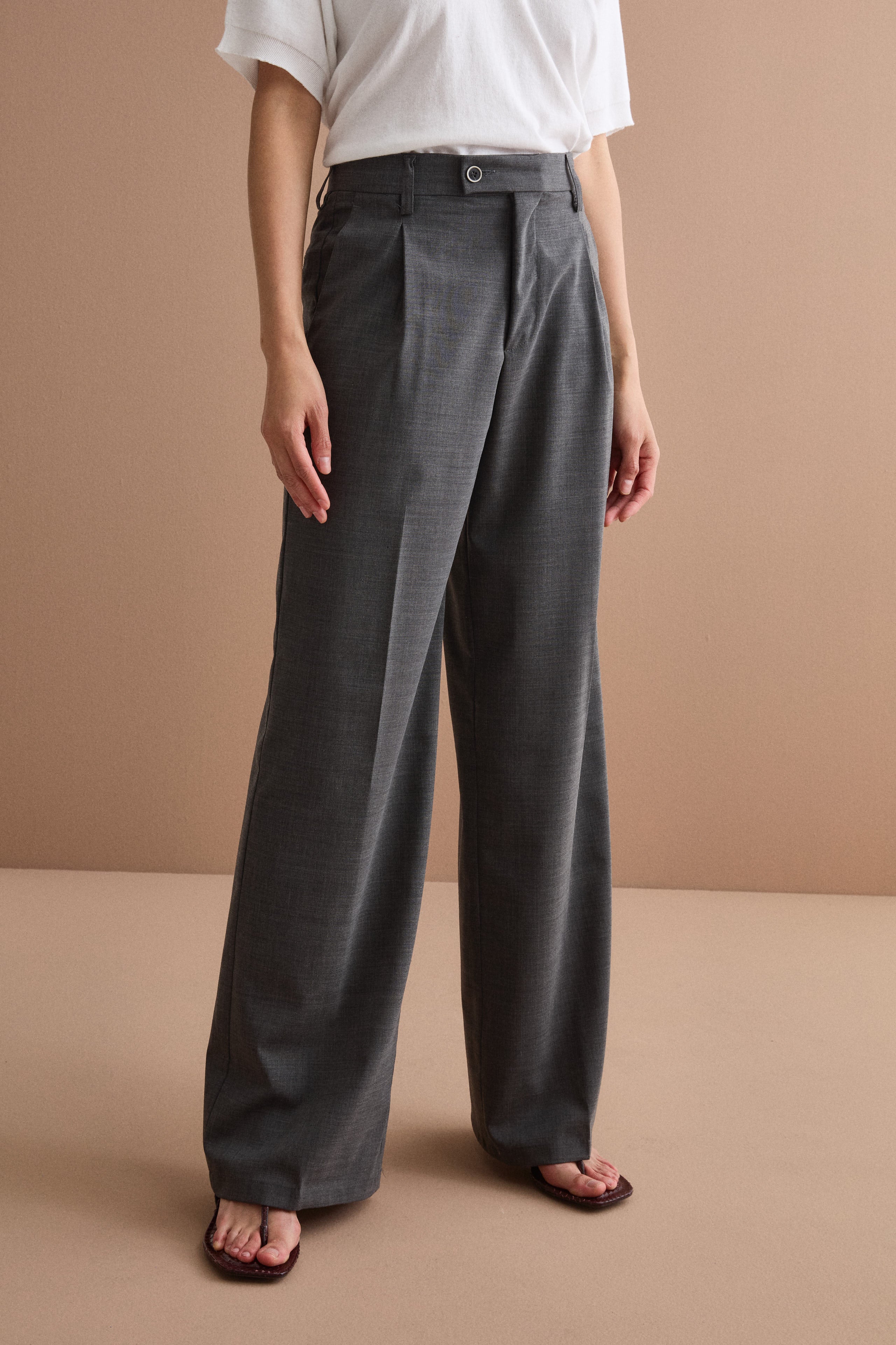 Pantalone Palazzo da Cerimonia in Lana Vergine - GRIGIO