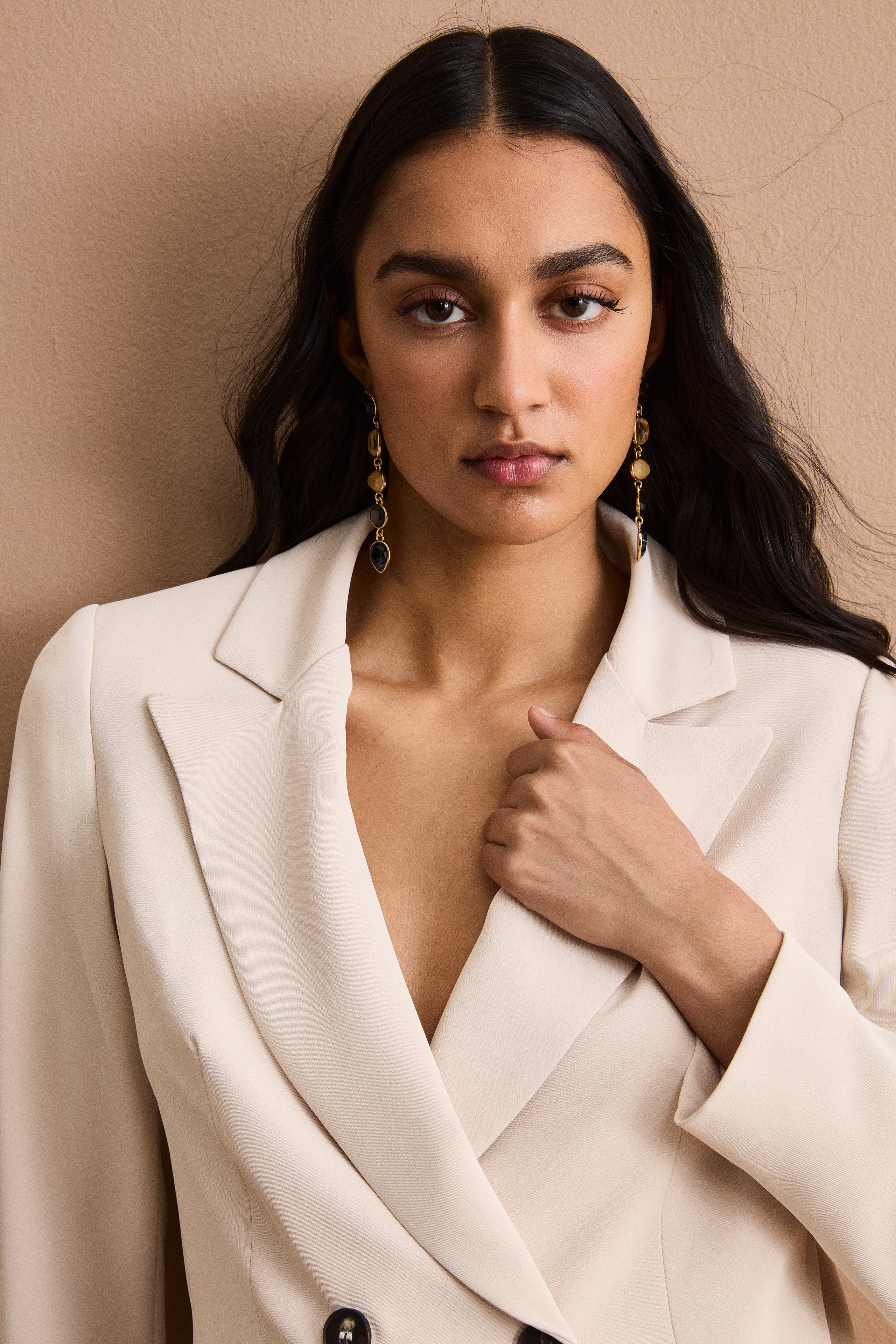 Blazer Doppiopetto Foderato in Cady - SABBIA