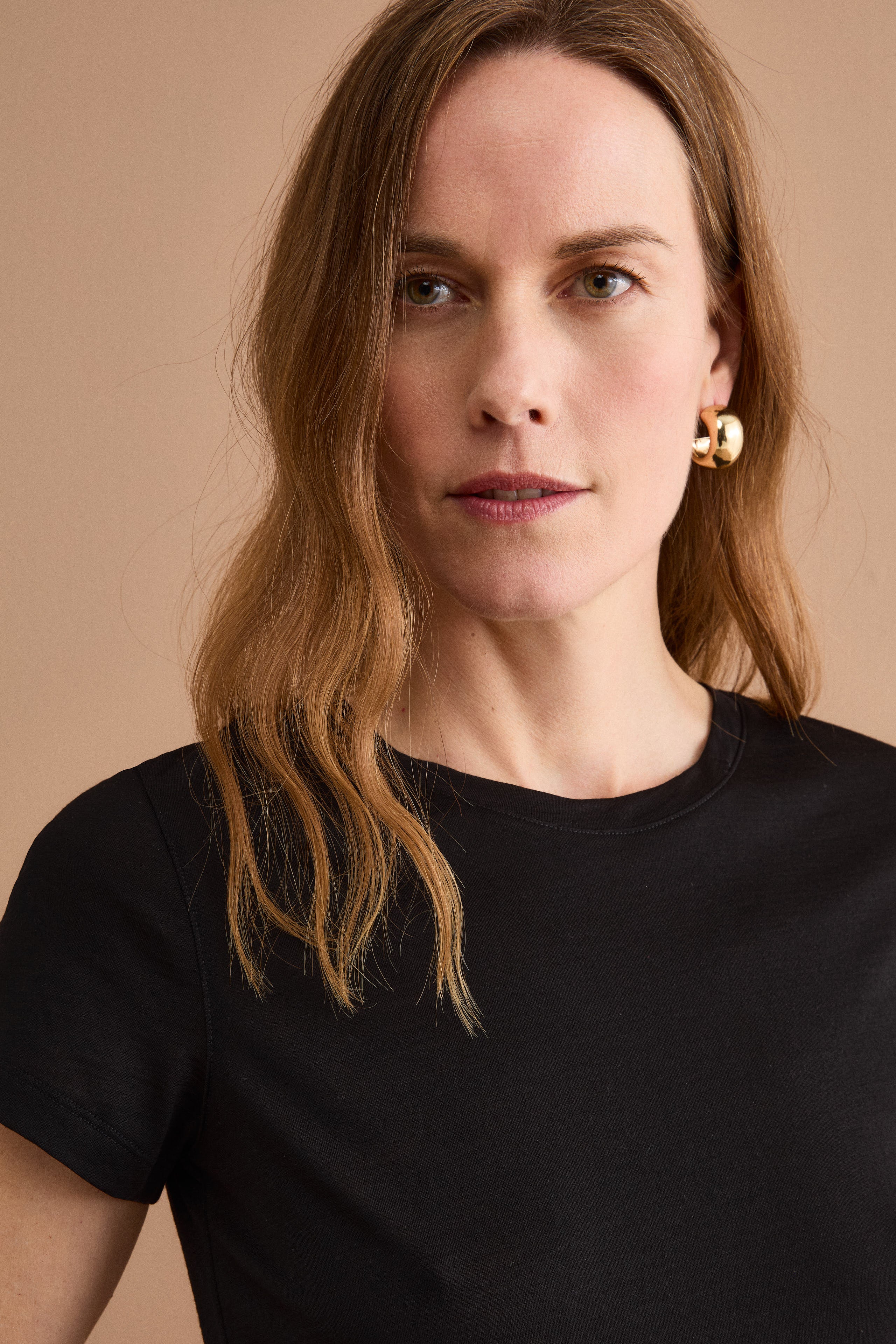 T-Shirt Girocollo in Lana Merino - NERO