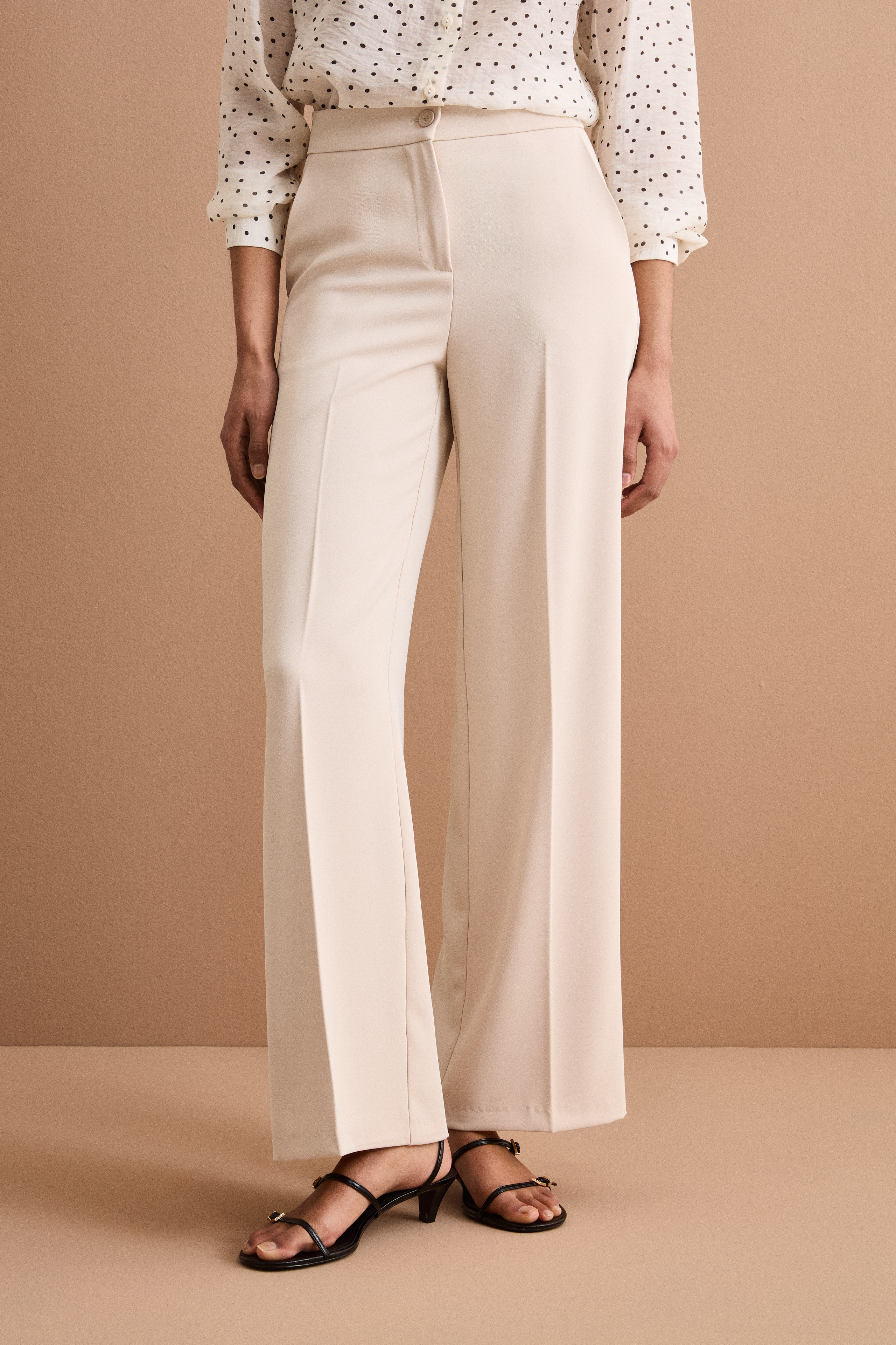 Pantalone Cady a Palazzo con Piega - SABBIA