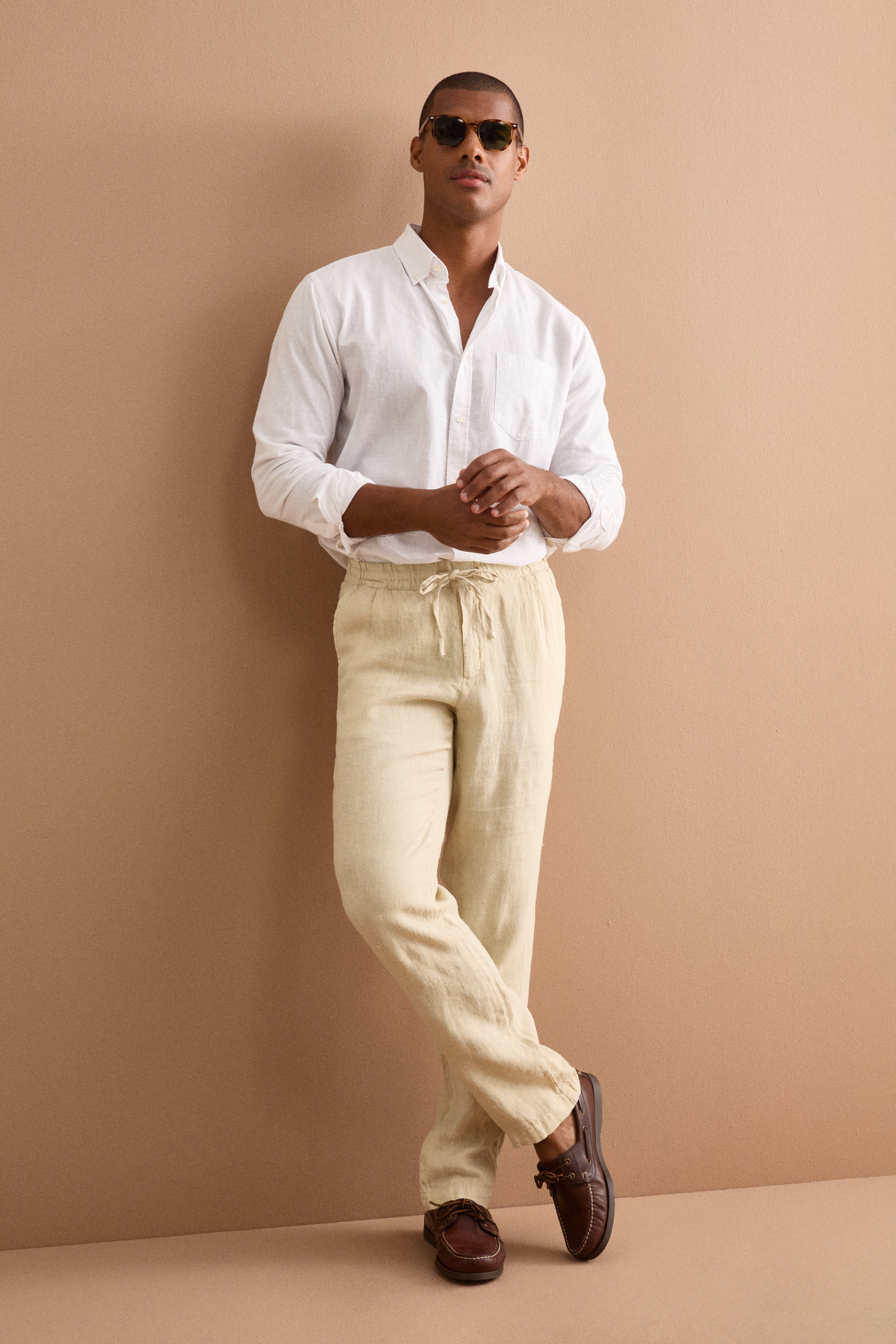 Pantalone Uomo in Lino con Coulisse ed Elastico - SABBIA