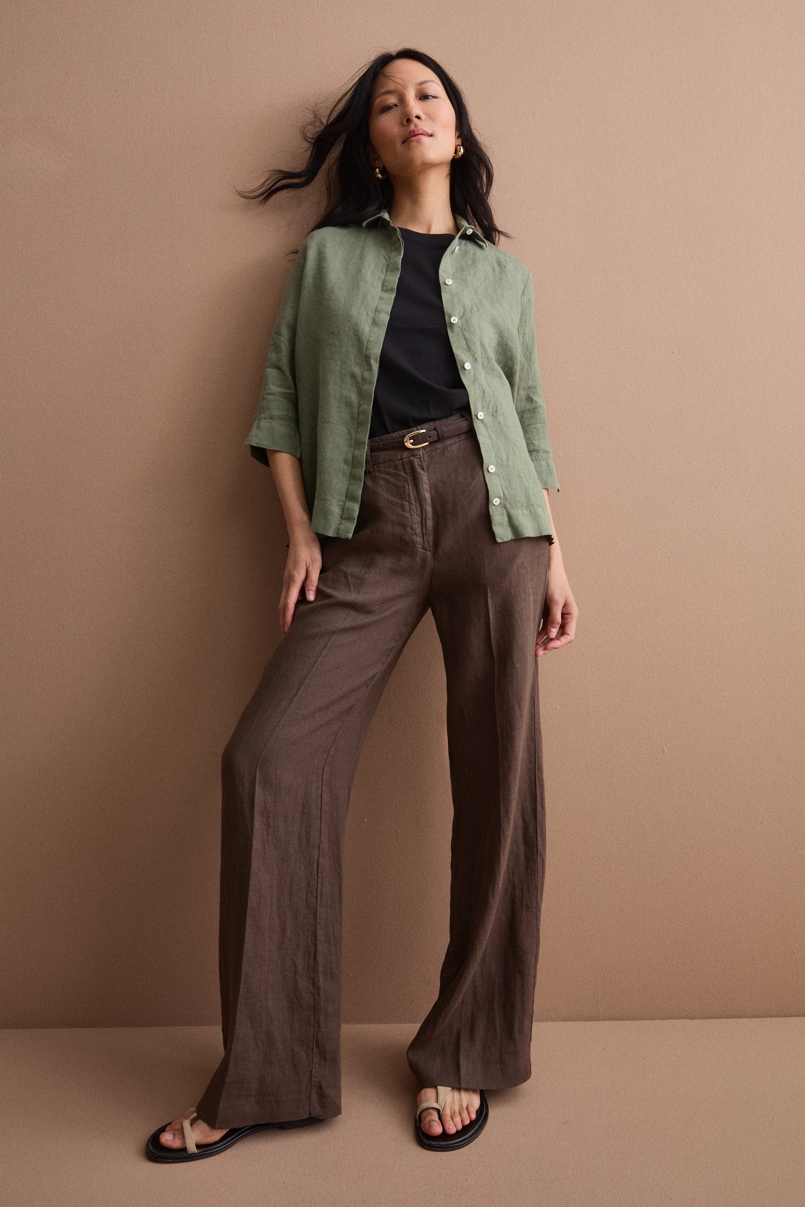 Pantalone Wide Leg in Lino - T.MORO