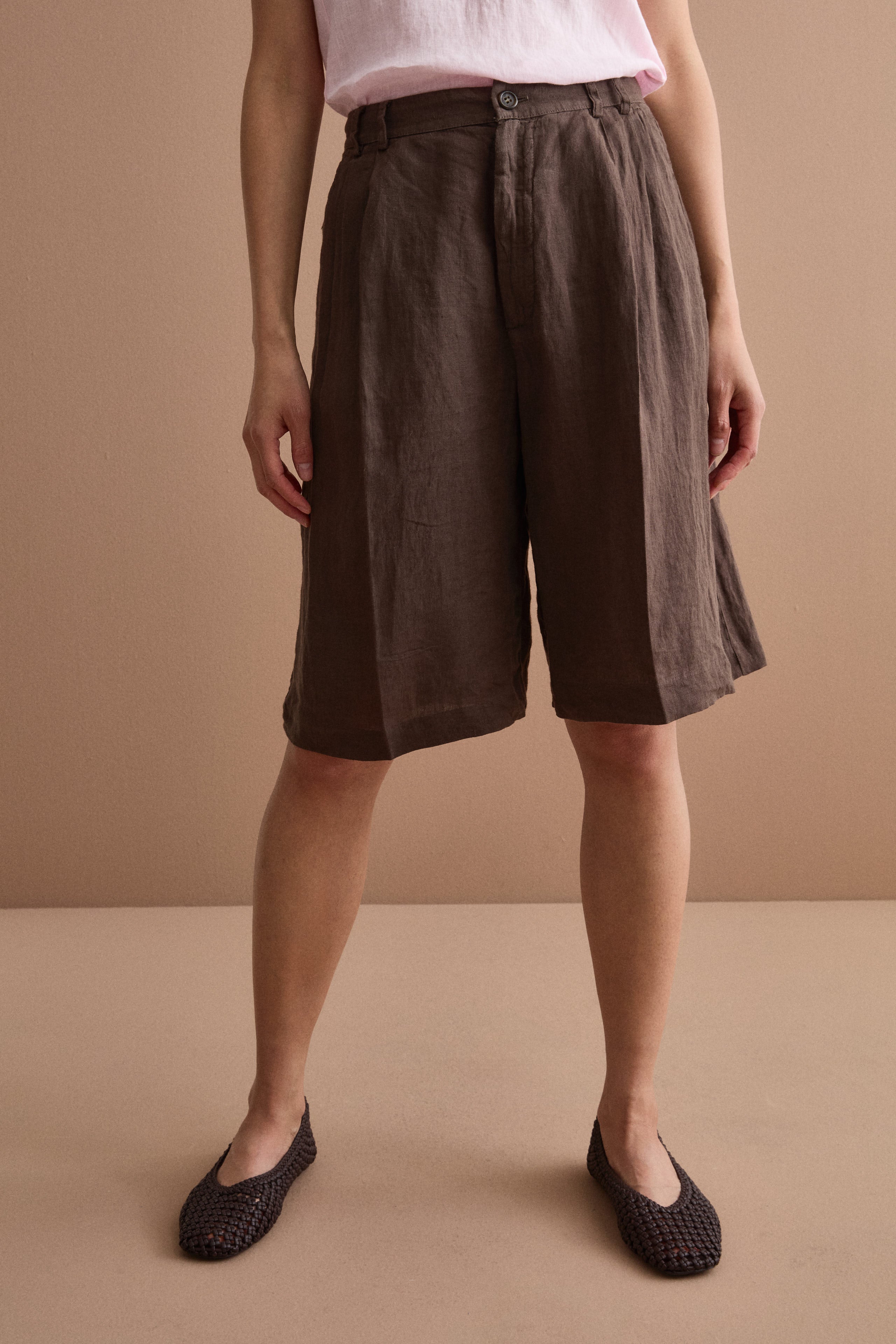 Jorts in Lino con Pinces - T.MORO