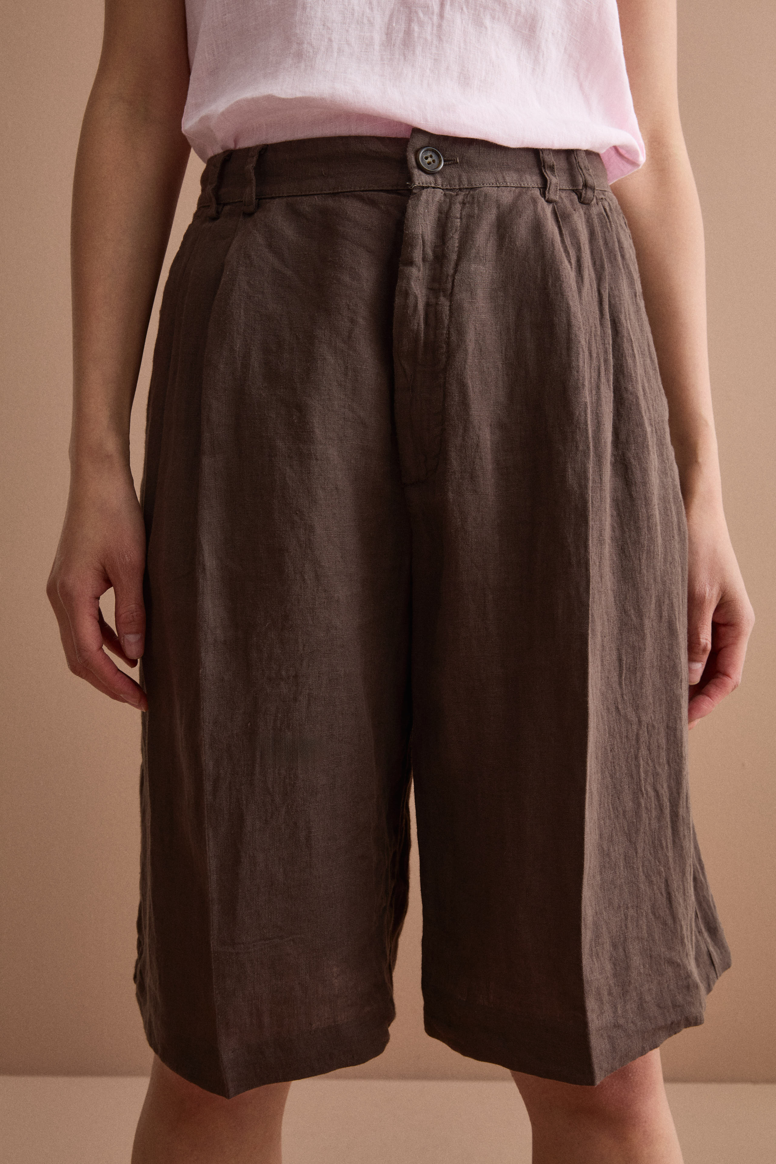 Jorts in Lino con Pinces - T.MORO