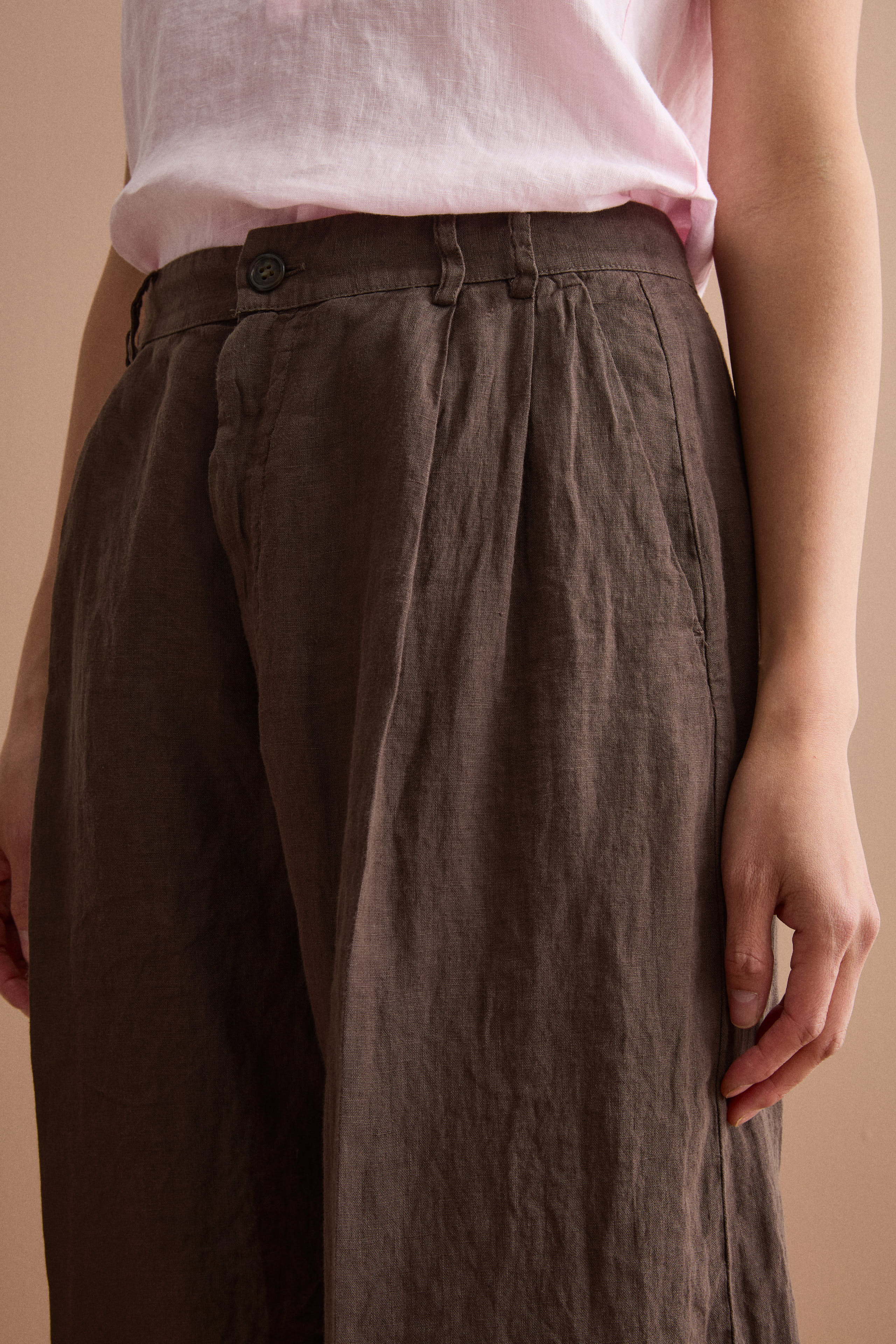 Jorts in Lino con Pinces - T.MORO