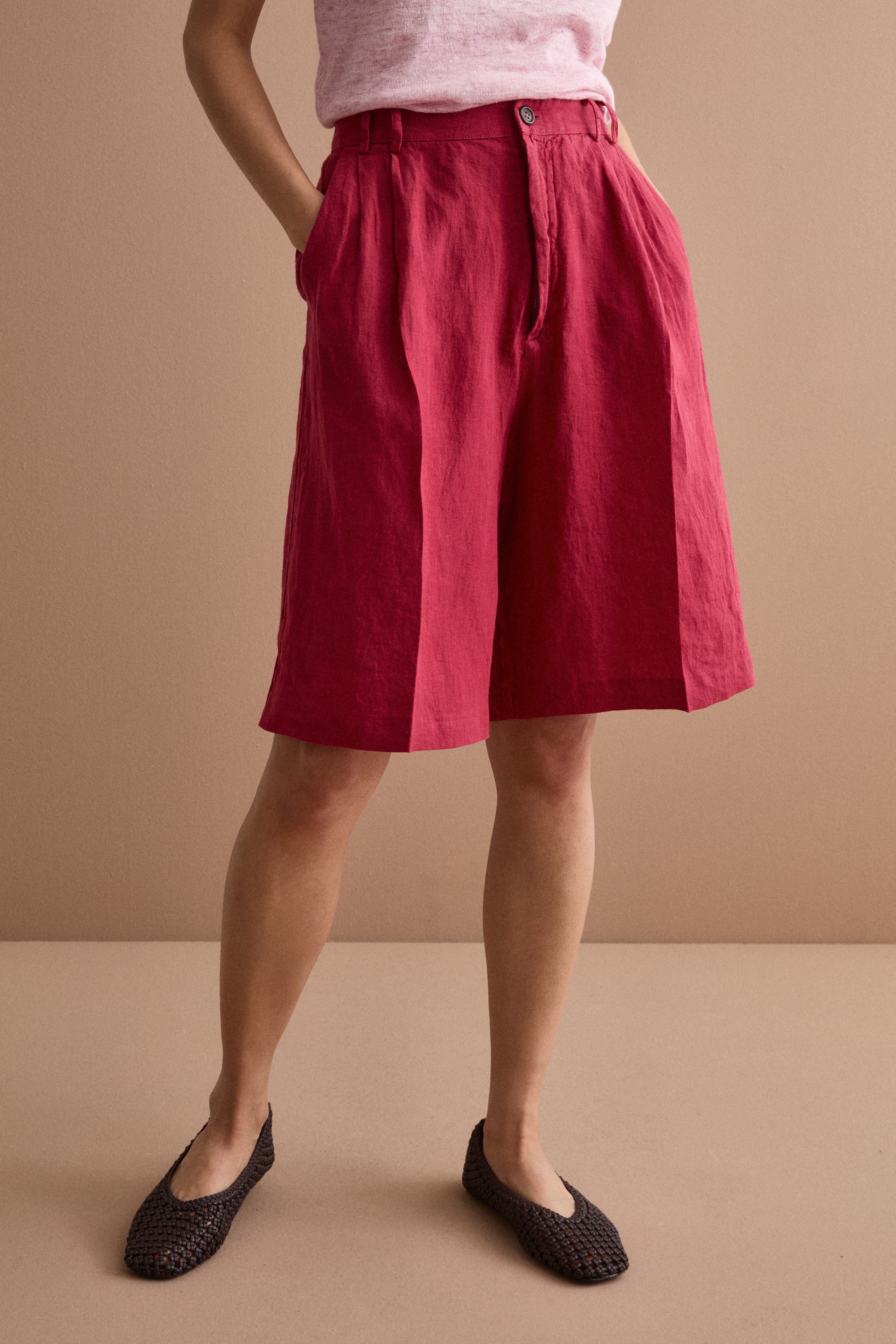 Jorts in Lino con Pinces - BORDEAUX