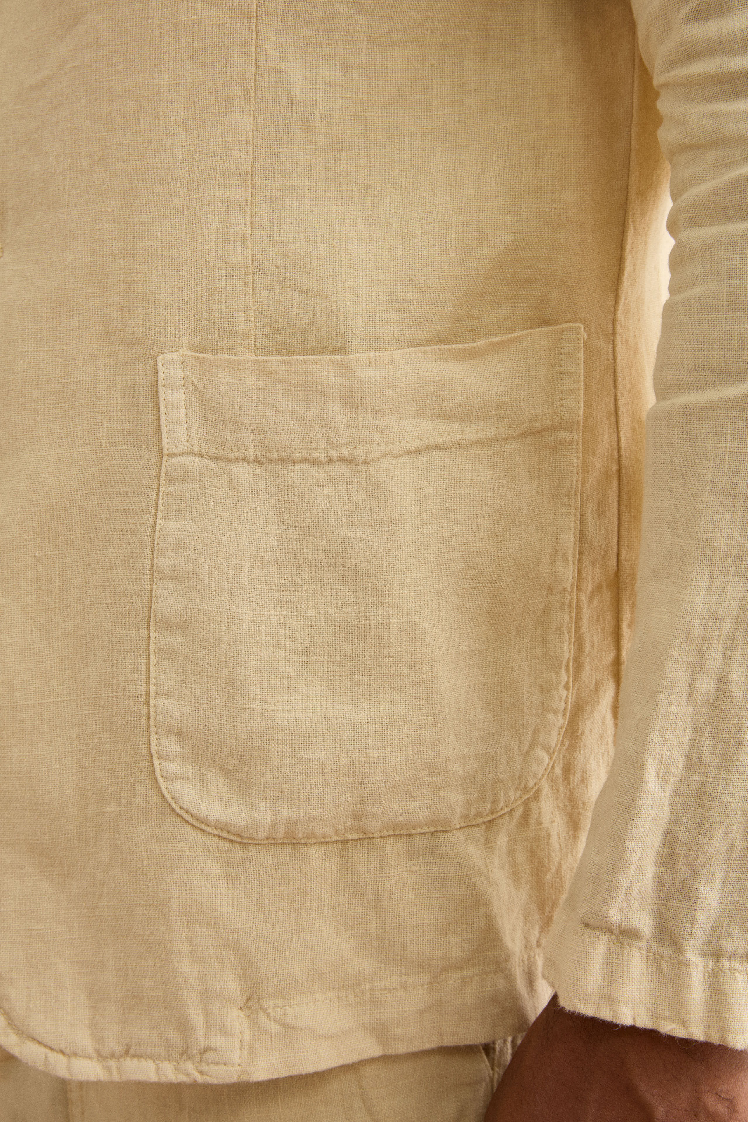 Giacca Regular Fit Sfoderata in Lino - SABBIA