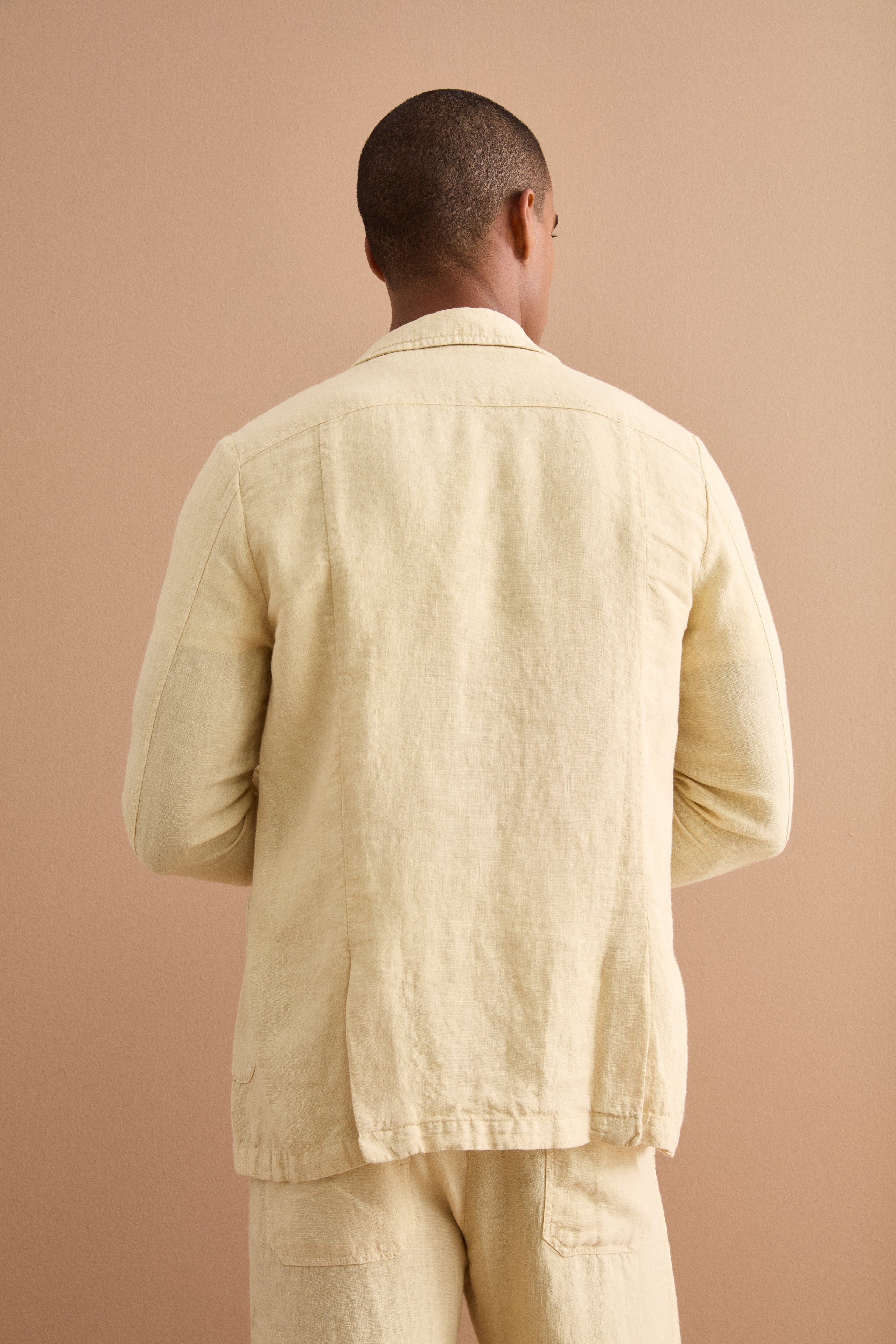 Giacca Regular Fit Sfoderata in Lino - SABBIA