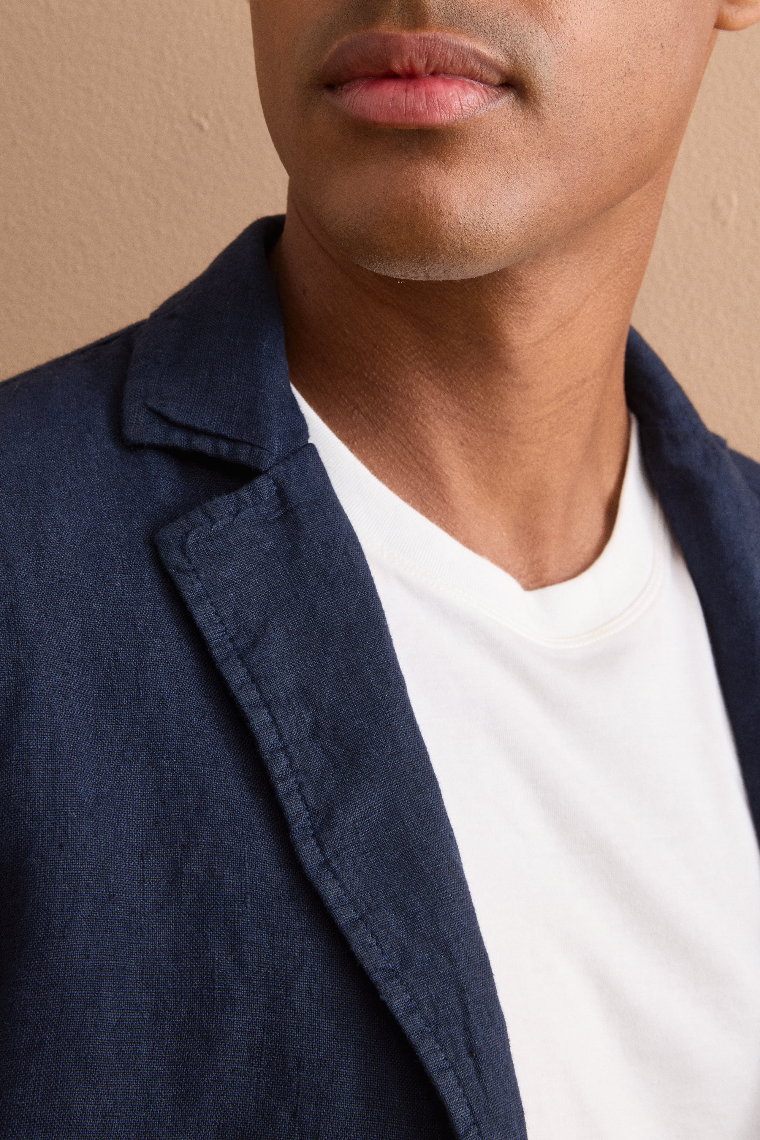 Giacca Regualar Fit Sfoderata in Lino - BLU