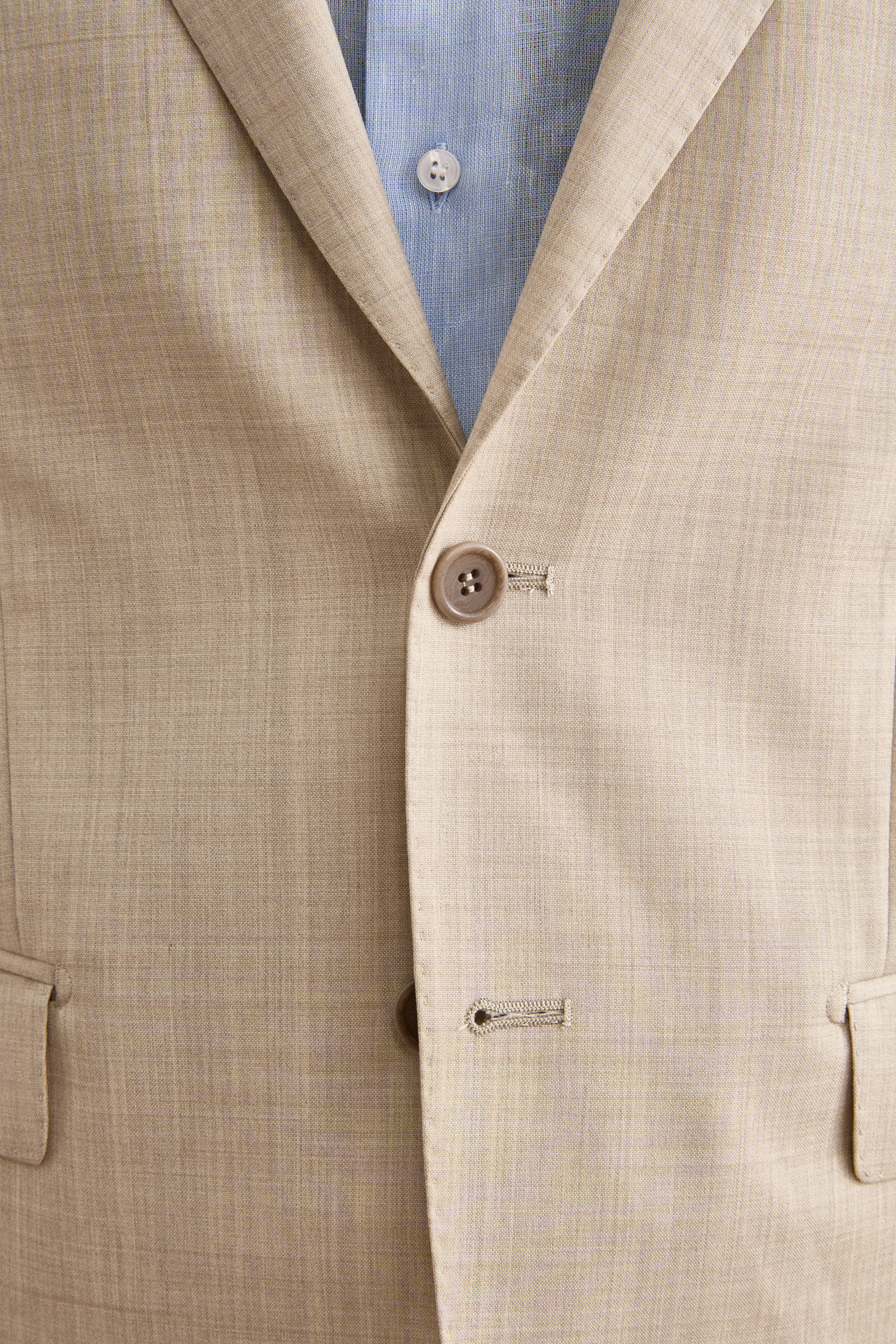 Abito Monopetto Beige in Lino Regular Fit - BEIGE