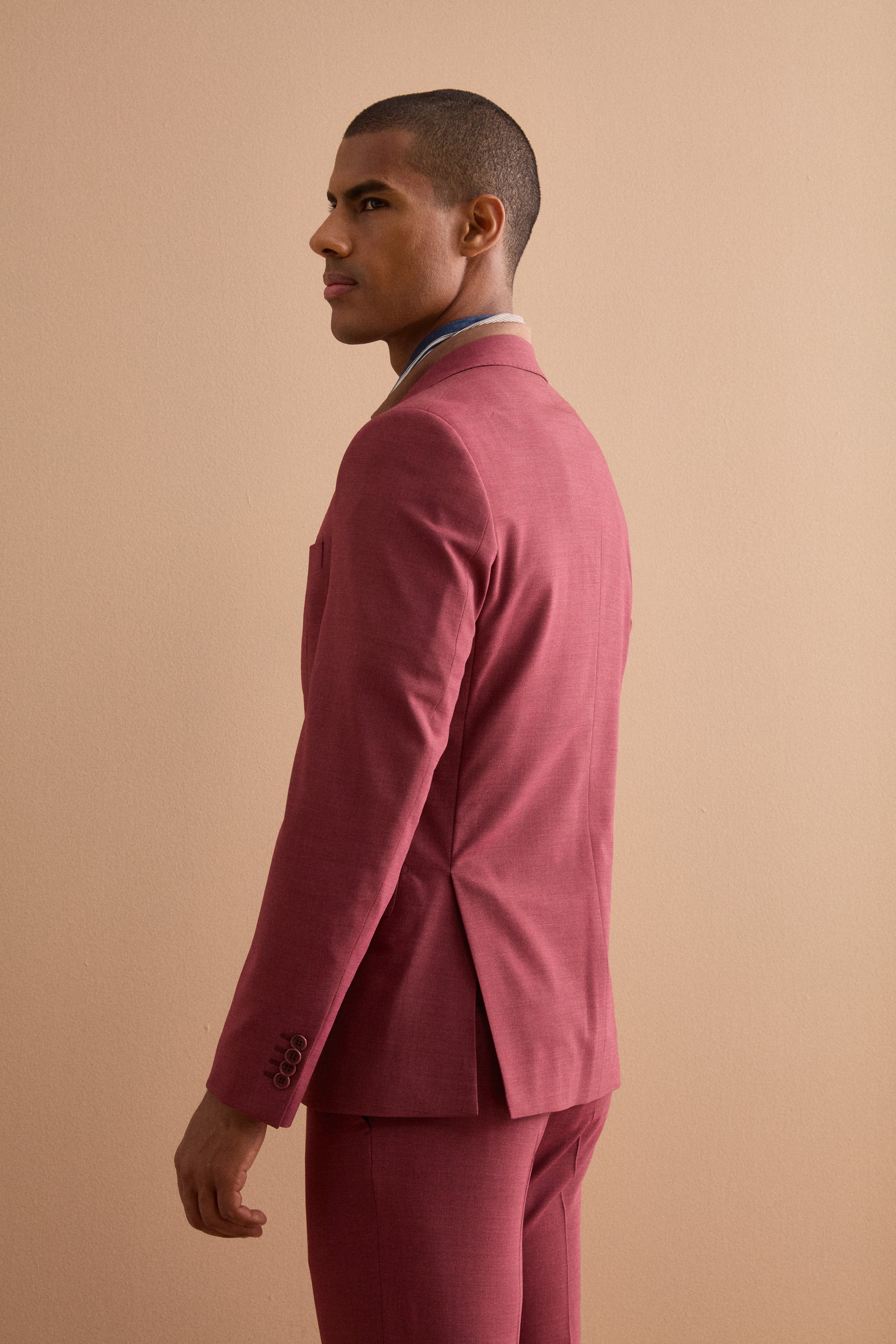 Abito Uomo Monopetto in Lino Slim Fit - BORDEAUX