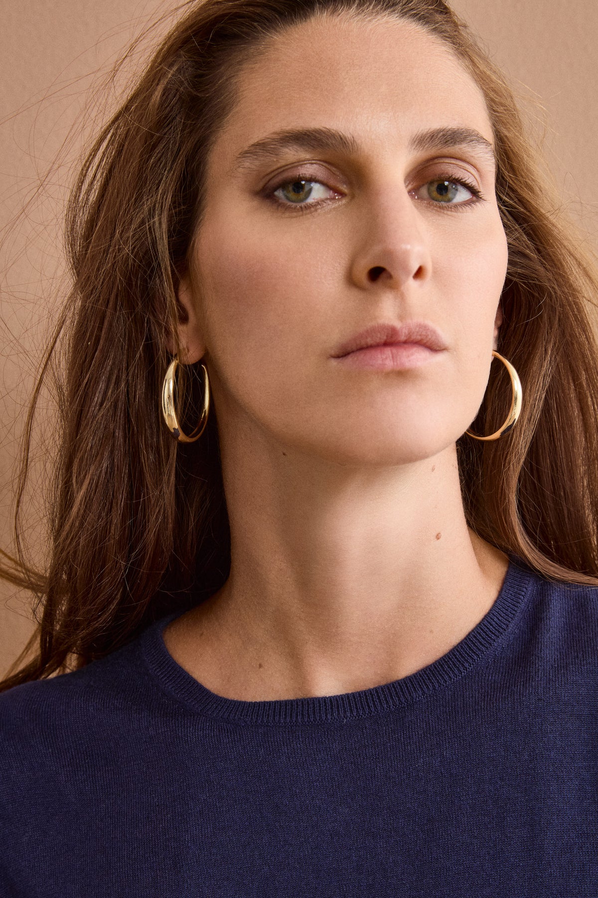 Maglia Girocollo in Seta e Cashmere - NAVY