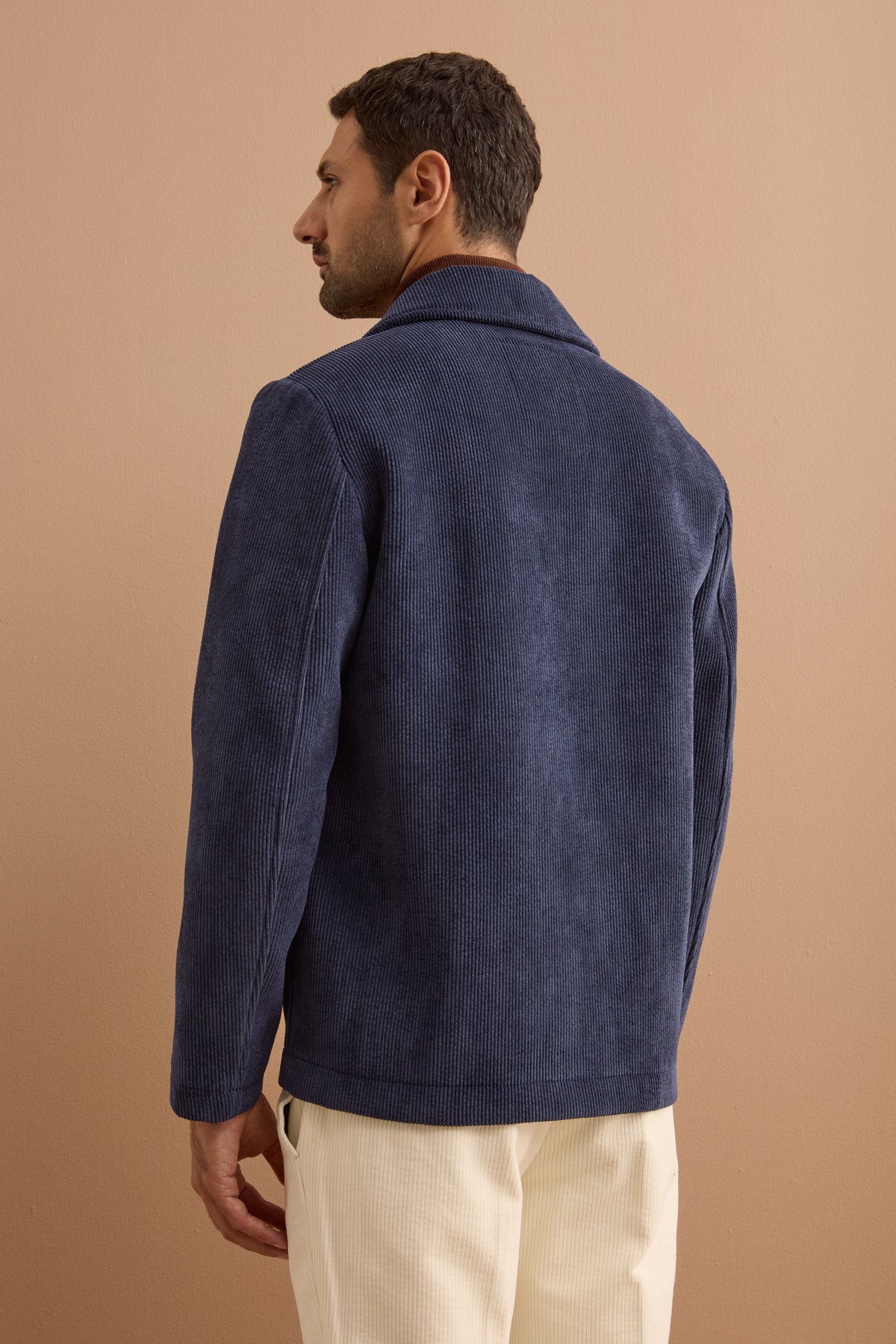 Giubbotto Overshirt in Velluto a Coste - BLU